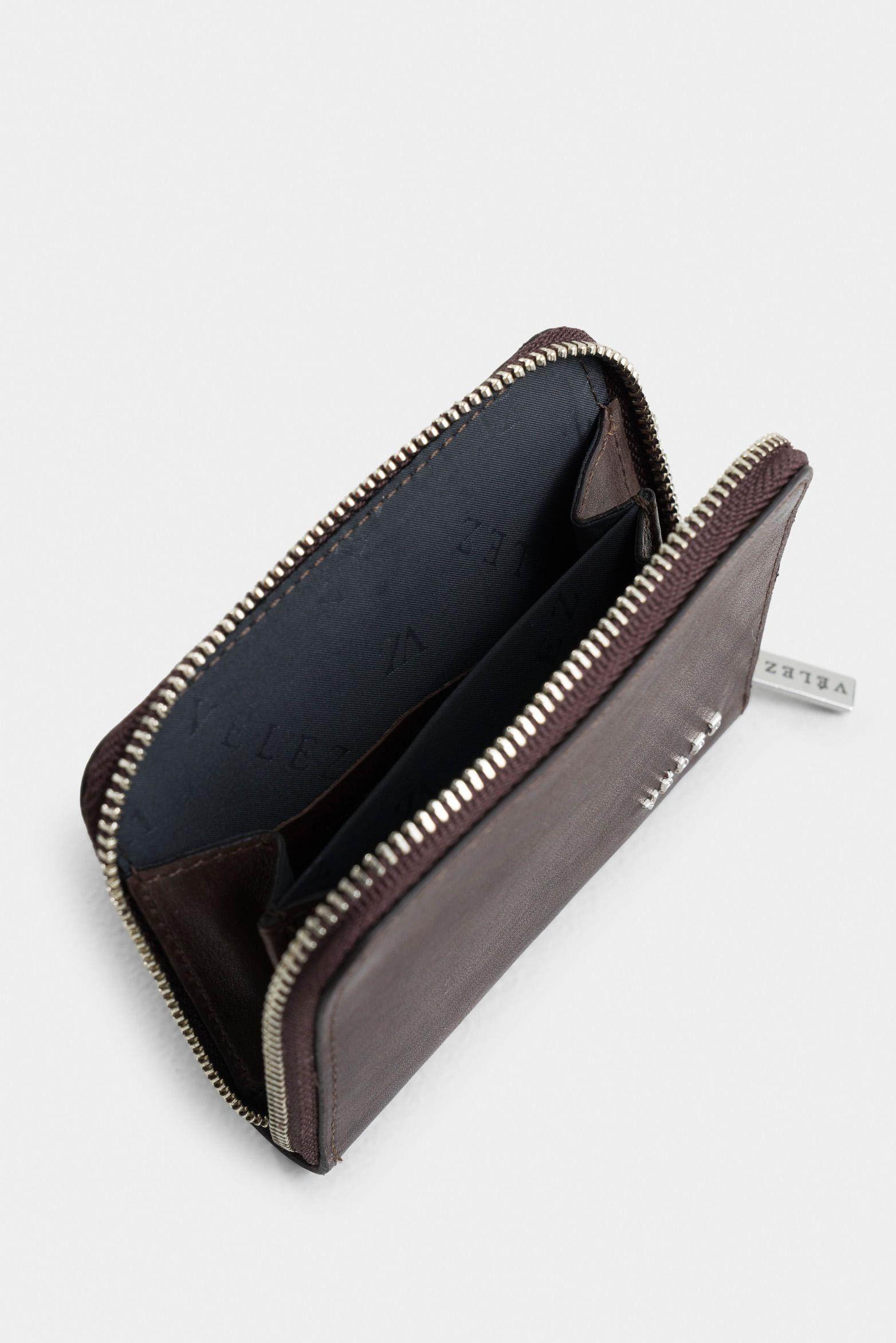 Porta documentos Tropical 2 de cuero para hombre multifuncional café-4