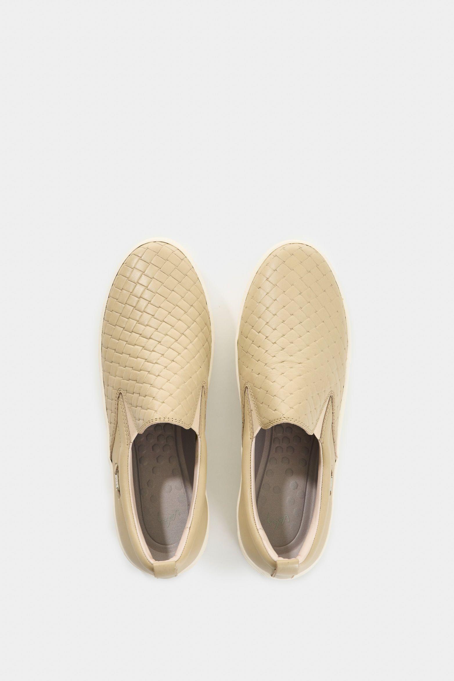 Vélez Mocasines De Cuero Grabado Para Mujer Anastasia Arena-3