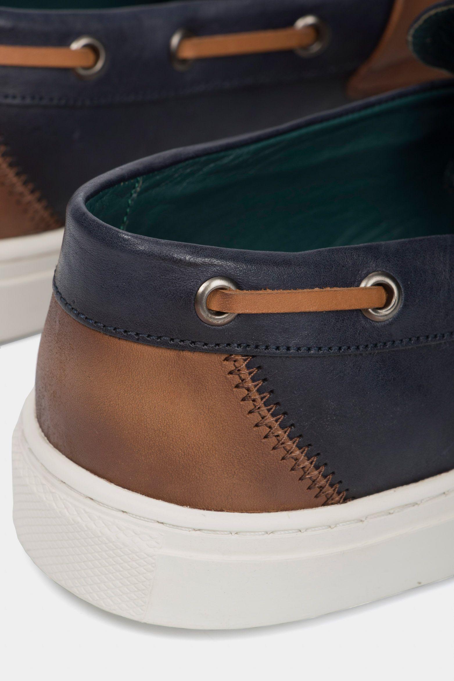 Mocasines deportivos Dante de cuero para hombre vintage  azul-4