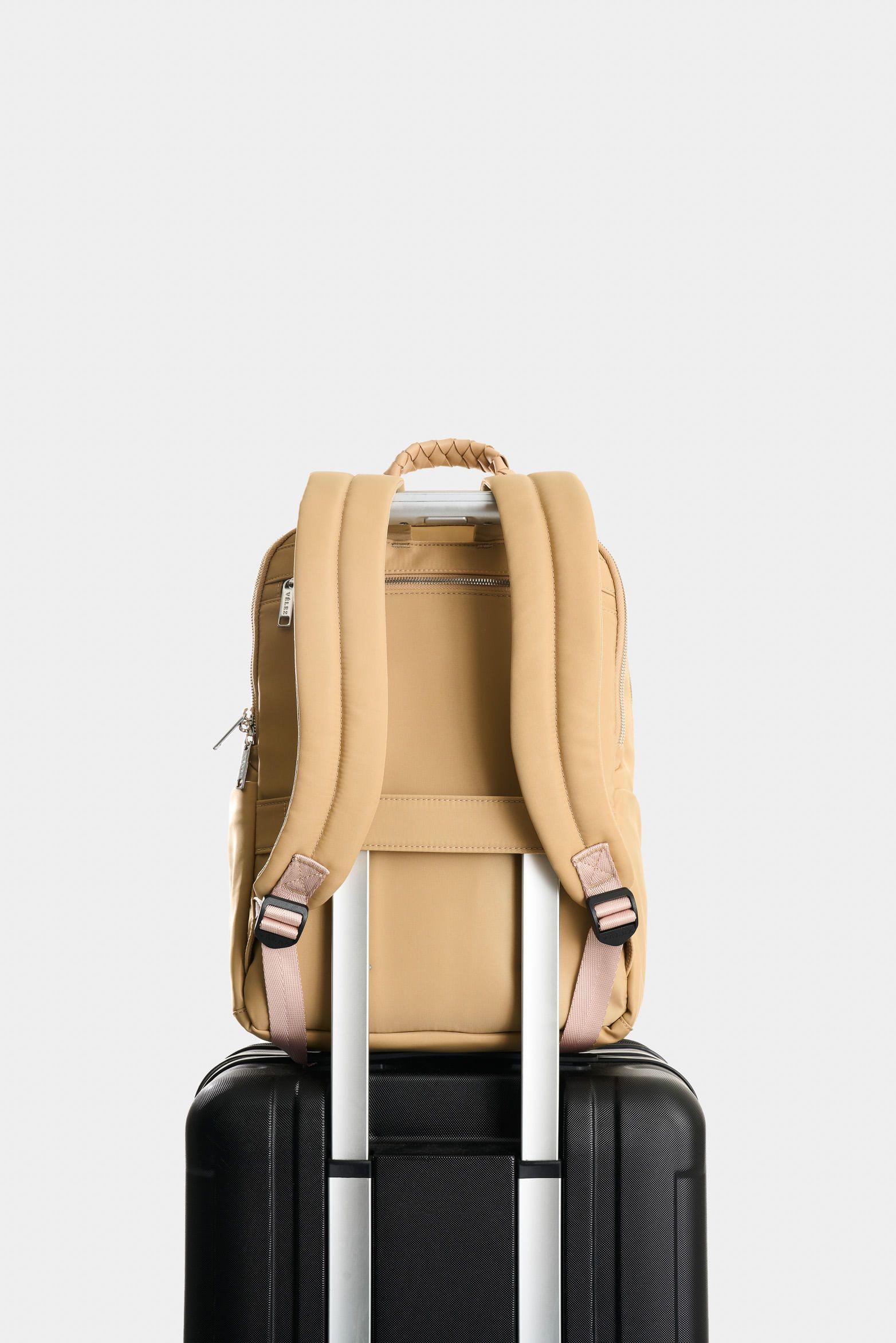 Vélez Mochila Marfilo Cuero Y Nylon Mujer  Negro-2