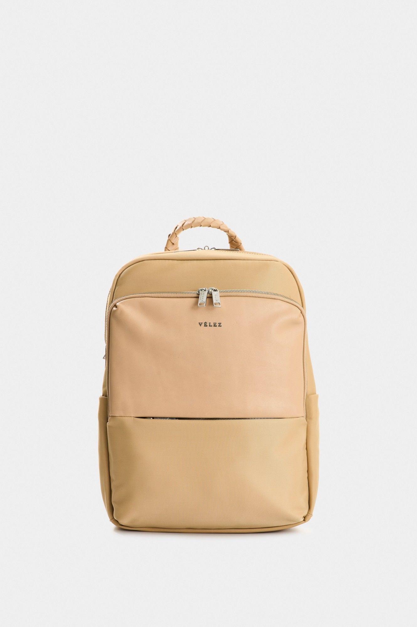 Vélez Mochila Marfilo Cuero Y Nylon Mujer  Negro-0