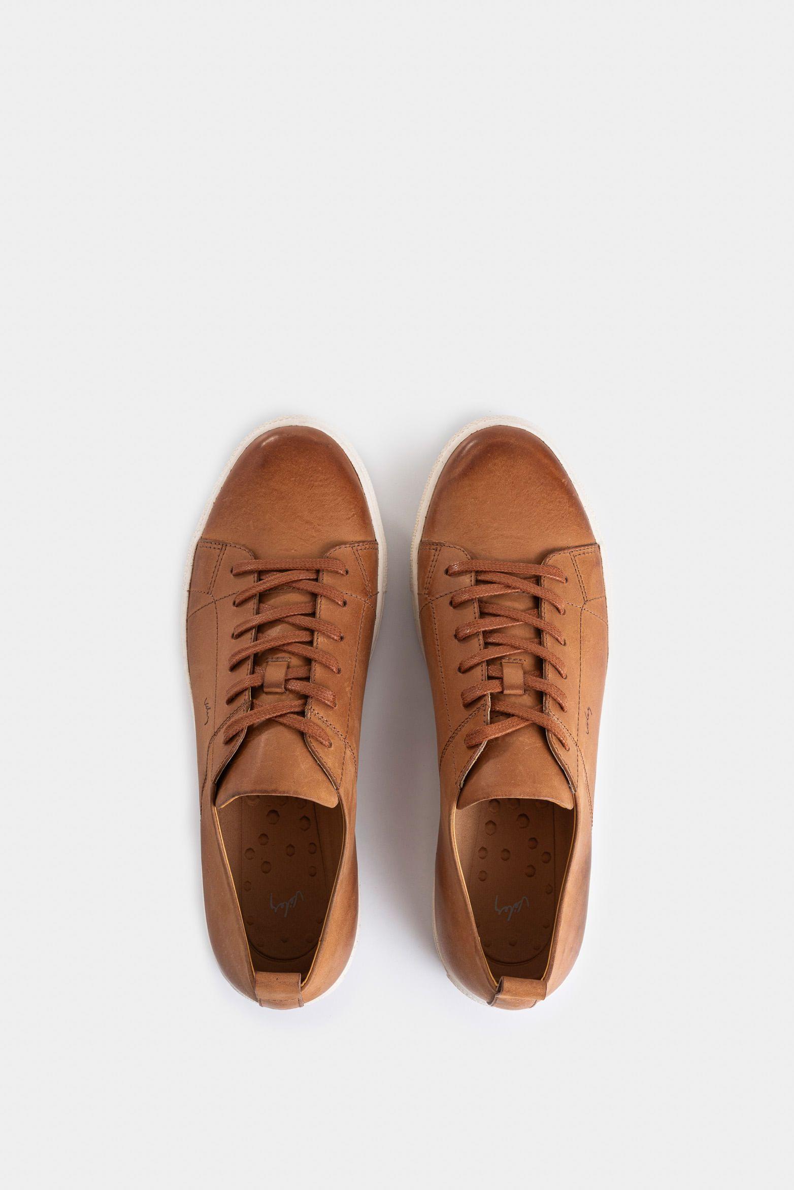 Vélez Zapatilla Tenis Condell Cuero Hombre  Envejecido Miel-3