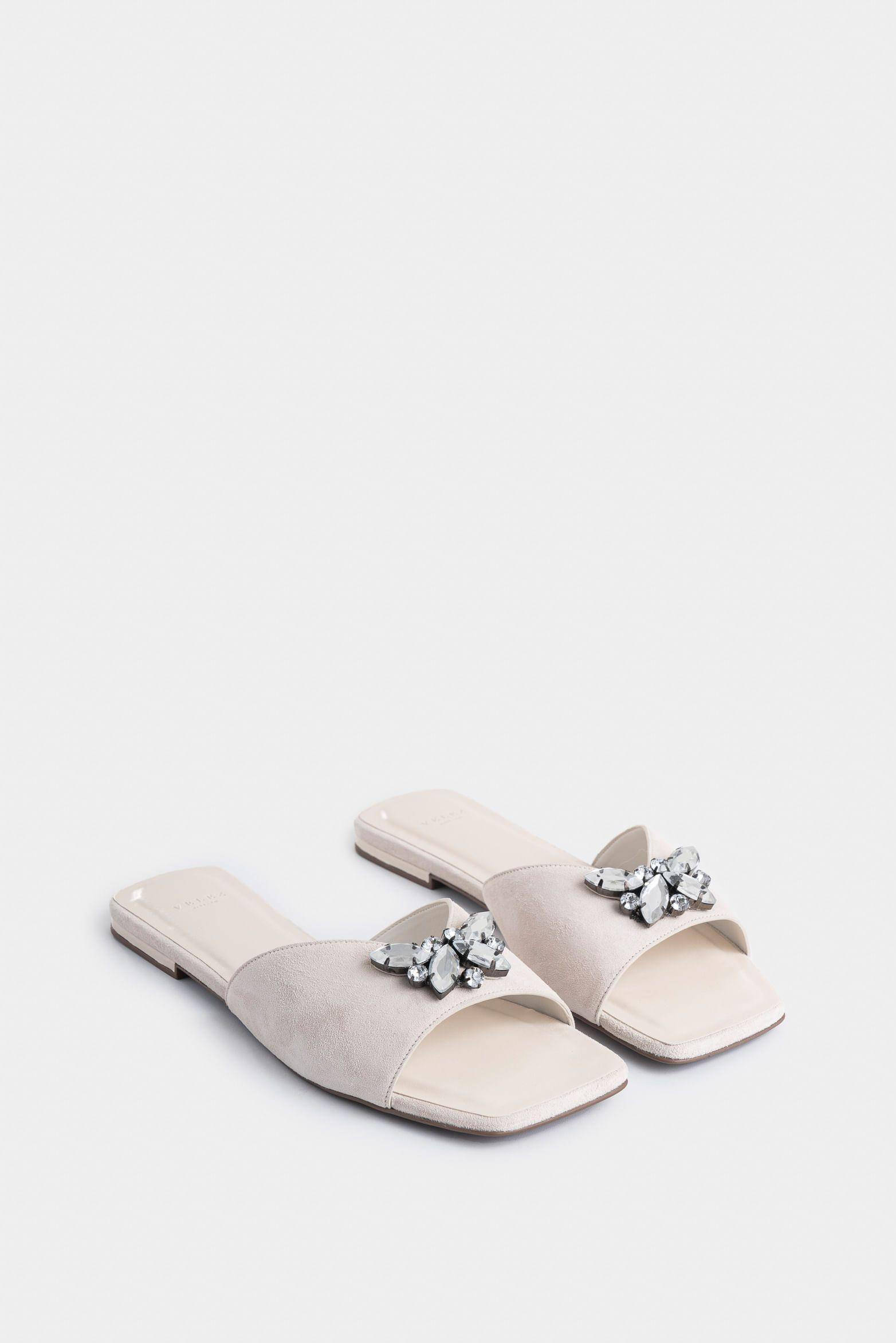 Vélez Sandalia Plana De Cuero Perdita Blanco-1