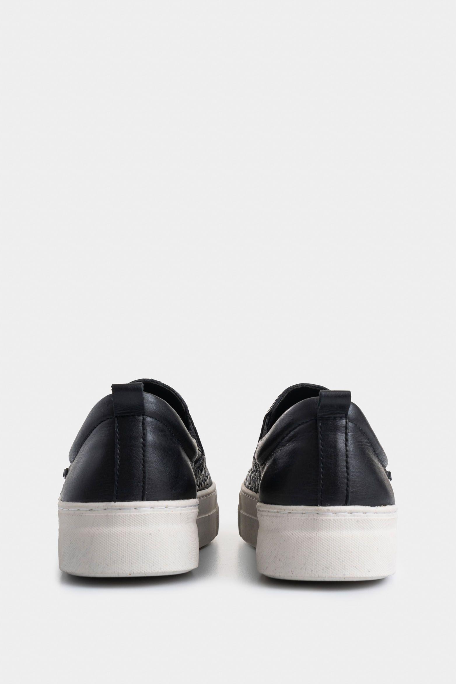 Mocasines Orión de cuero para mujer grabado negro-2