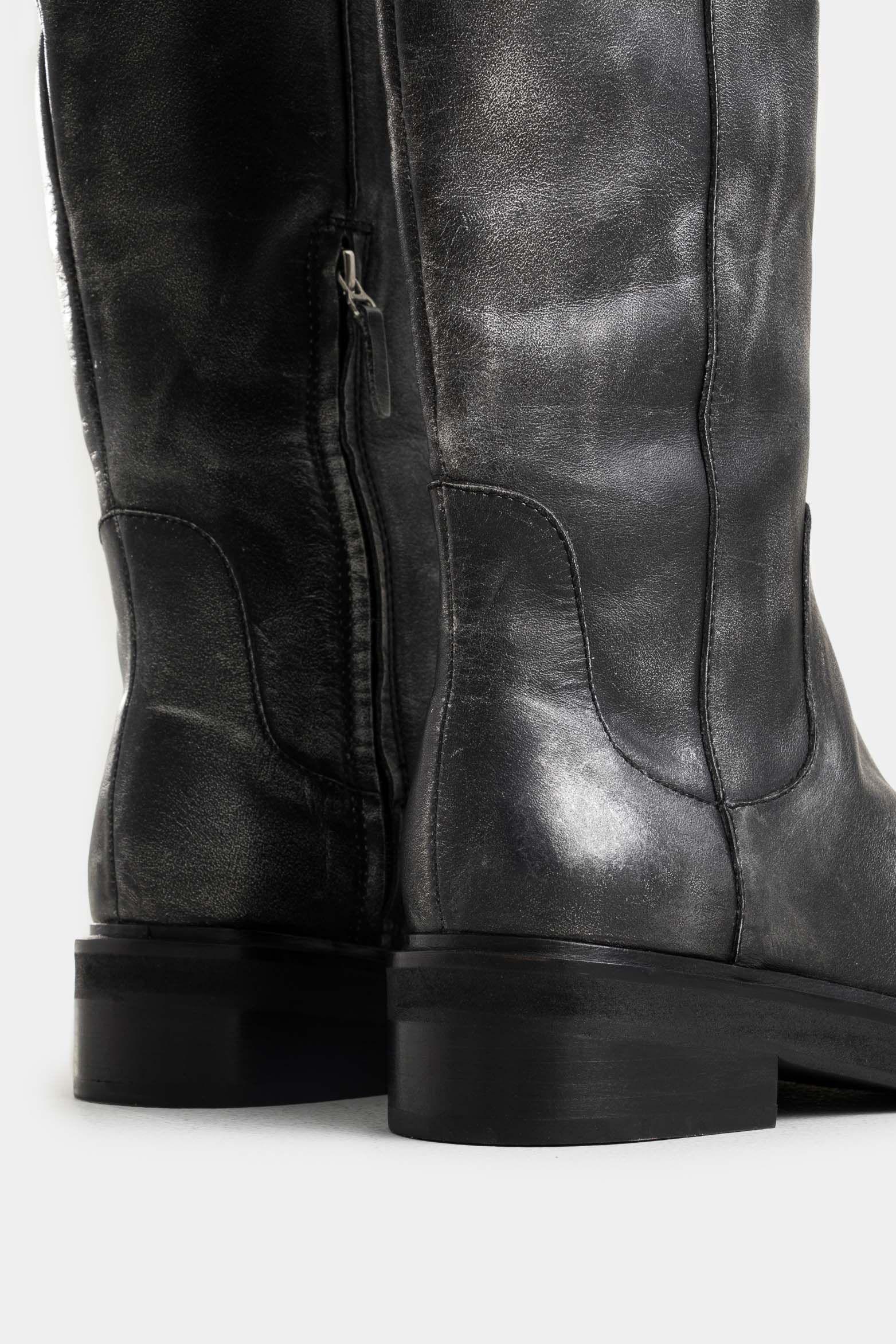 Vélez Botas Tulipan Cuero Brush Off Mujer Metalizado Gris-4