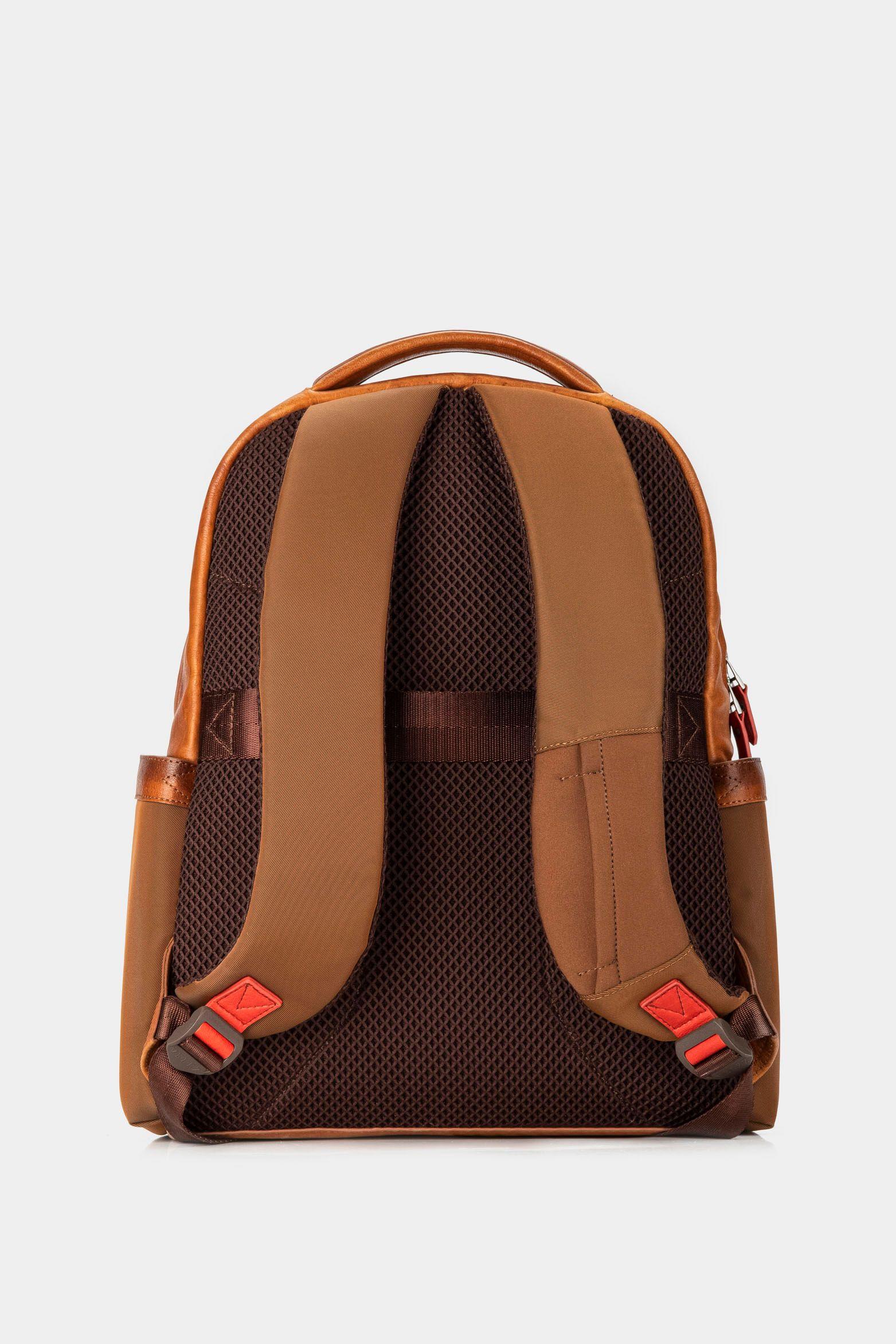 Mochila fagus 2.0 de cuero para hombre lona en nylon Miel-2
