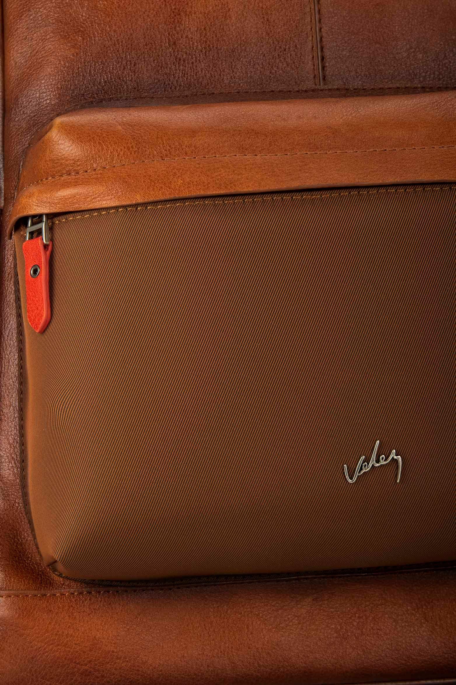 Mochila fagus 2.0 de cuero para hombre lona en nylon Miel-5