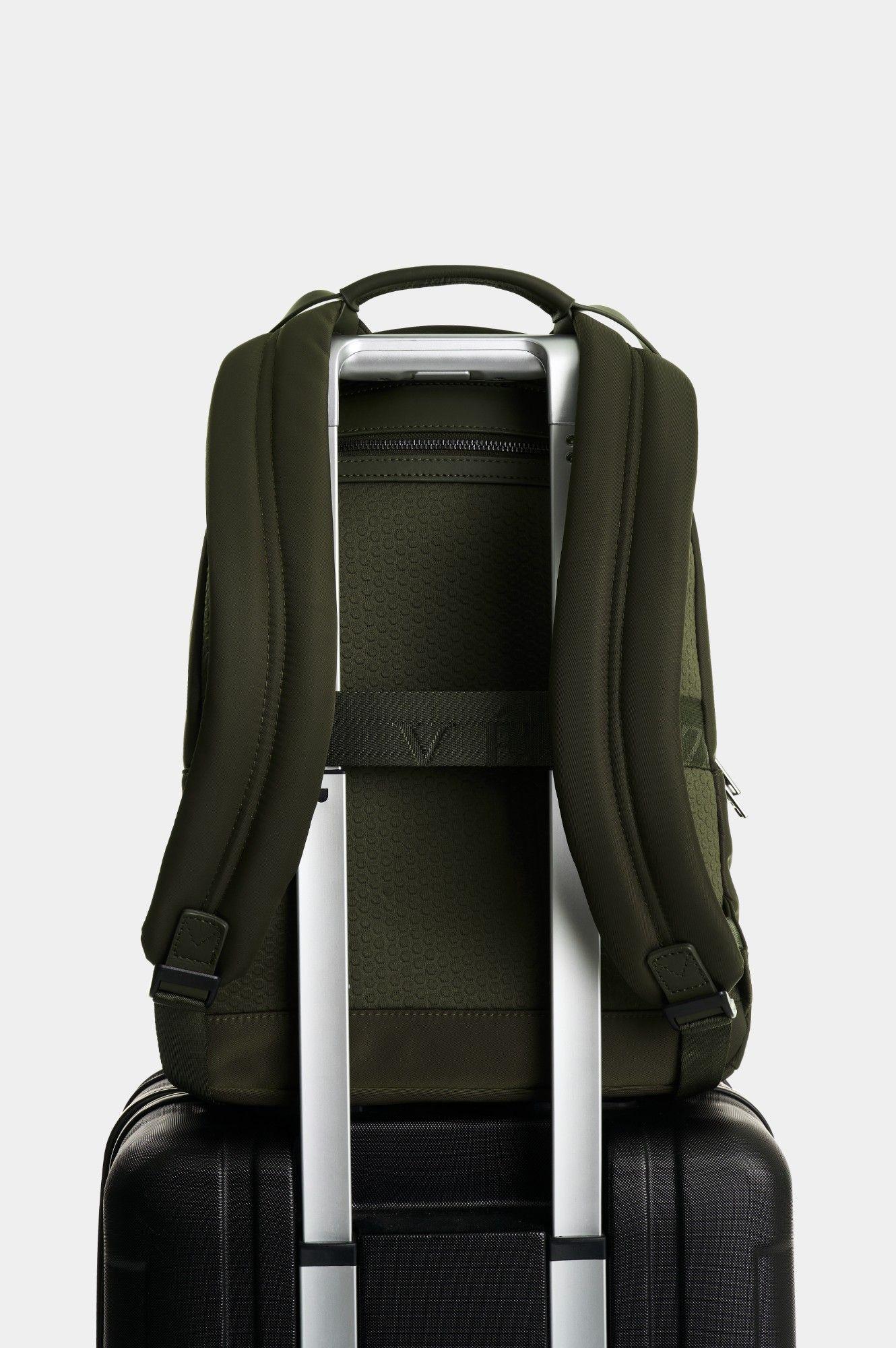 Vélez Mochila En Lona Y Cuero Hombre Astra Verde Oliva-2