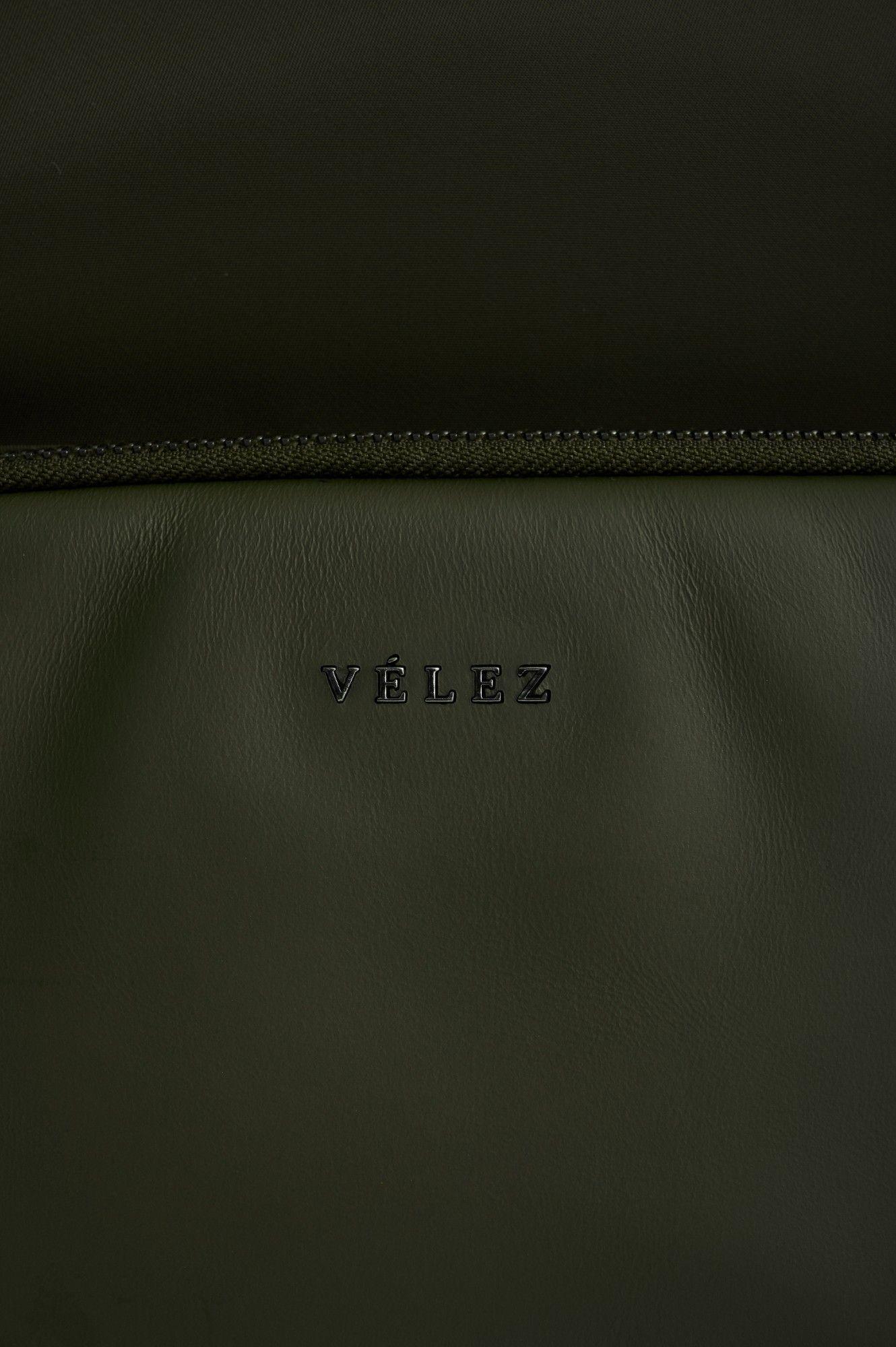 Vélez Mochila En Lona Y Cuero Hombre Astra Verde Oliva-3