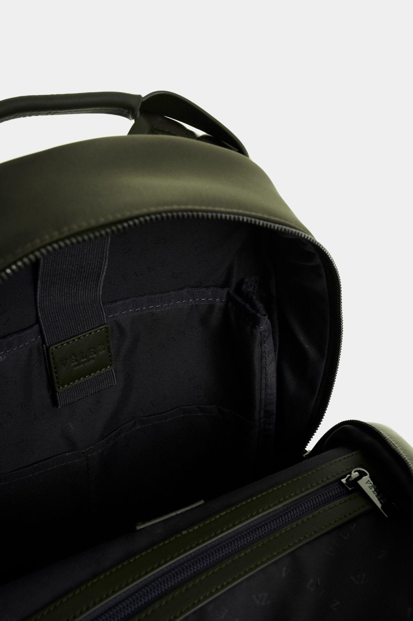 Vélez Mochila En Lona Y Cuero Hombre Astra Verde Oliva-4
