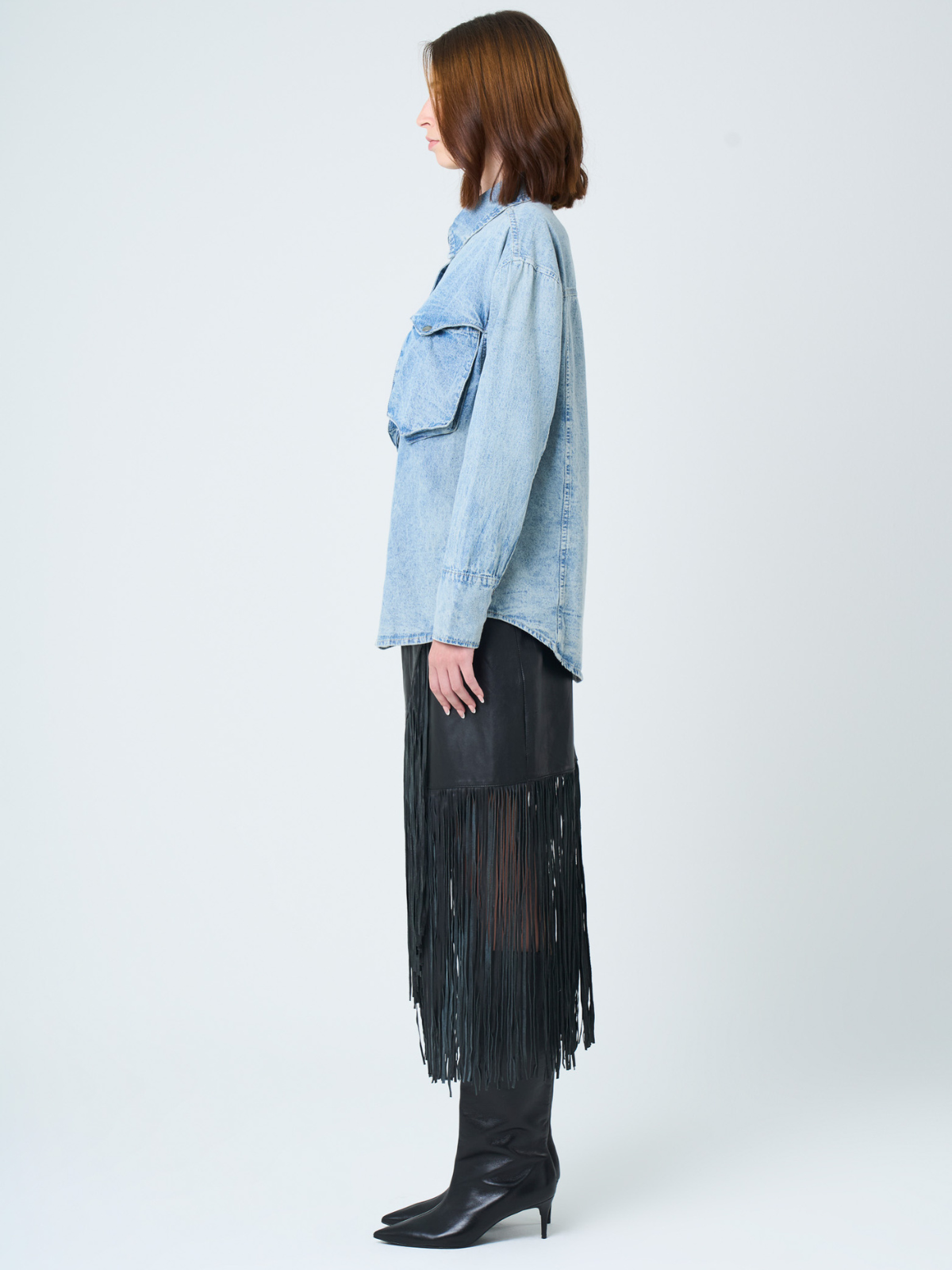 Vélez Camisa Perseus Para Mujer Oversized Azul Claro-1