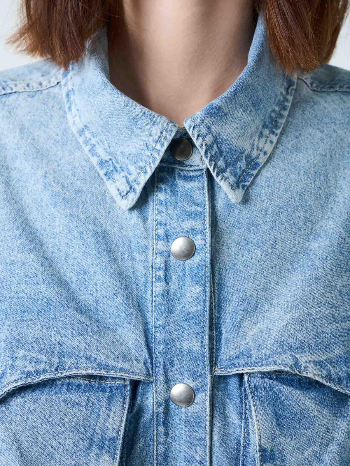 Vélez Camisa Perseus Para Mujer Oversized Azul Claro-5