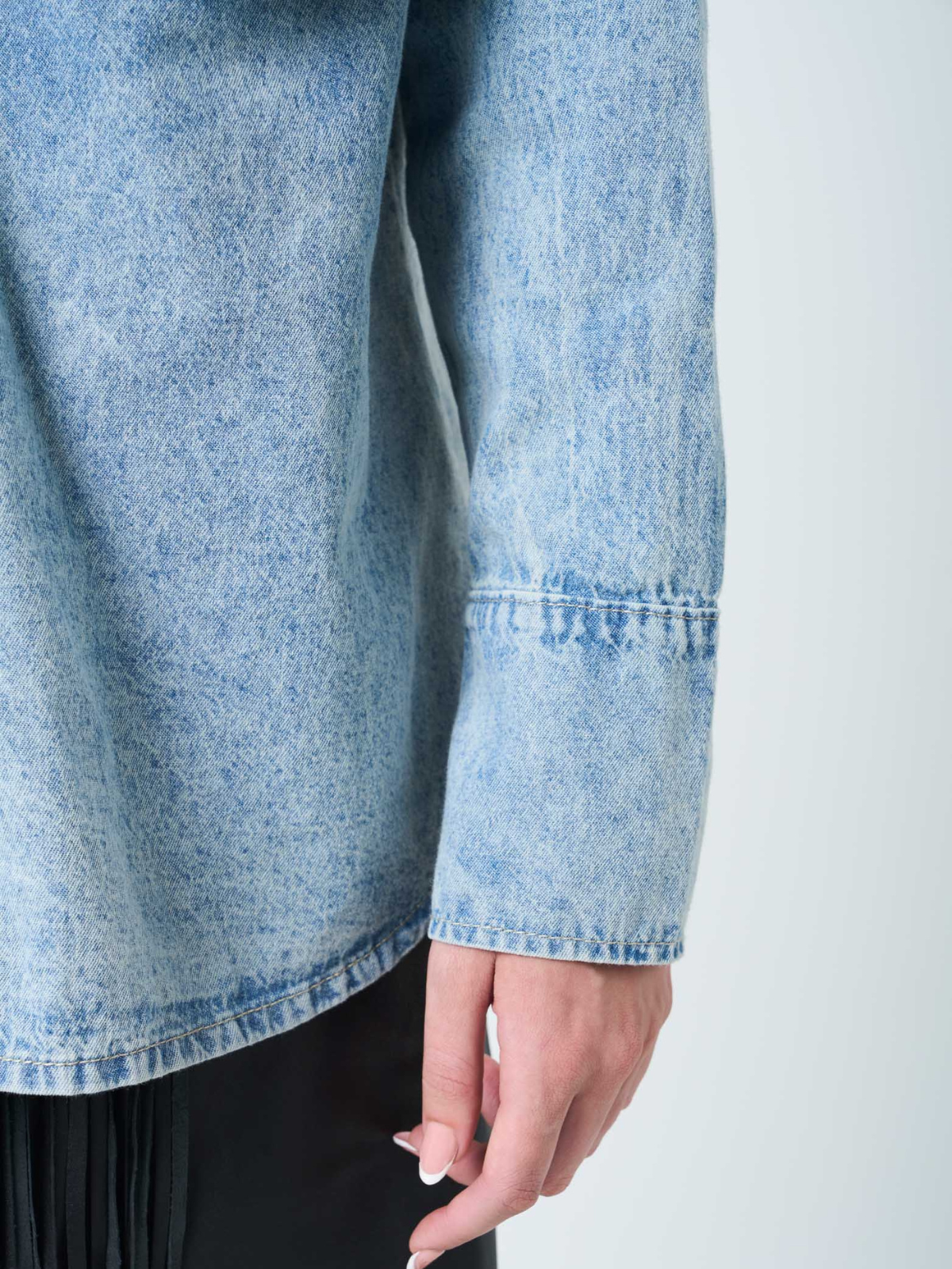 Vélez Camisa Perseus Para Mujer Oversized Azul Claro-6