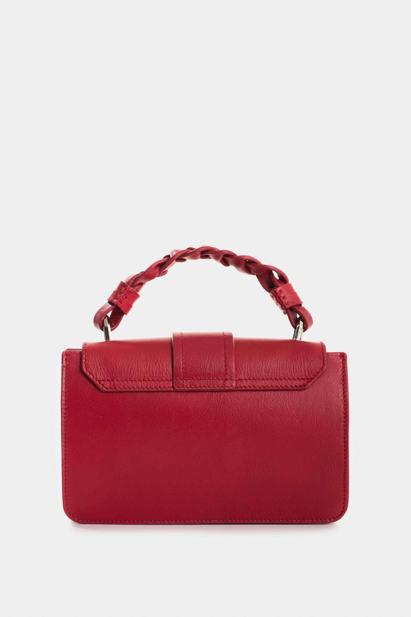 Vélez Manos Libres Garniel De Cuero Mujer Manija Tejida Rojo-2