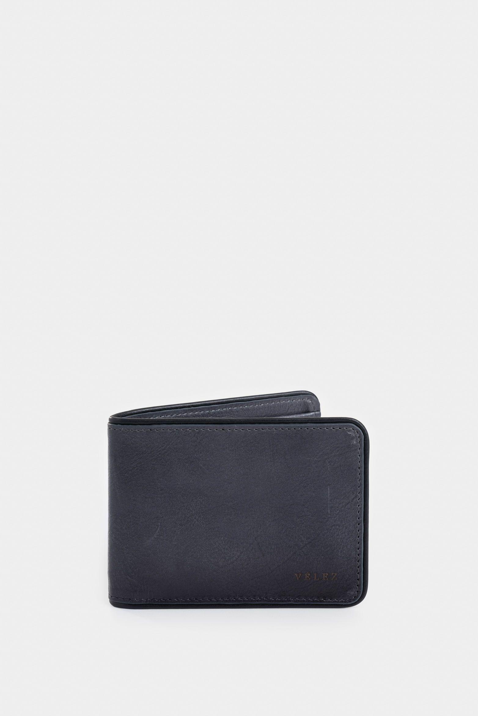 Billetera Pegasus de cuero para hombre detalle contraste gris-0