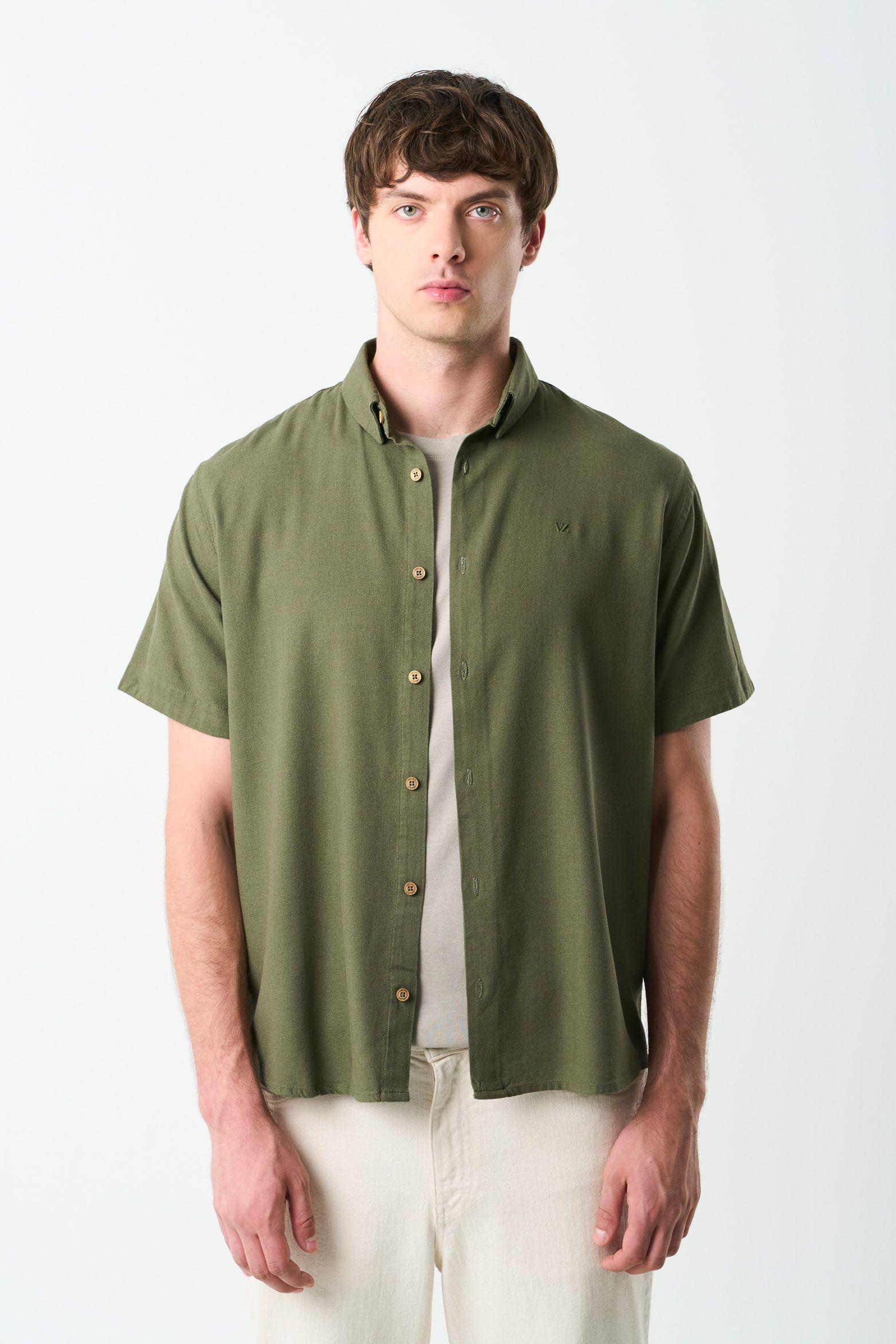 Vélez Camisa Manga Corta Semifit Hombre Sevilla Verde Oliva-0