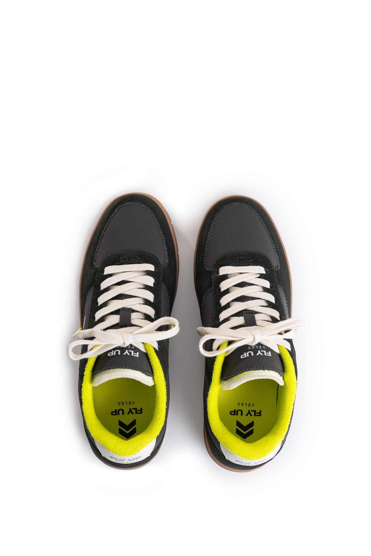 Tenis Fly Up Surfer en textil y cuero para mujer low top gris-4