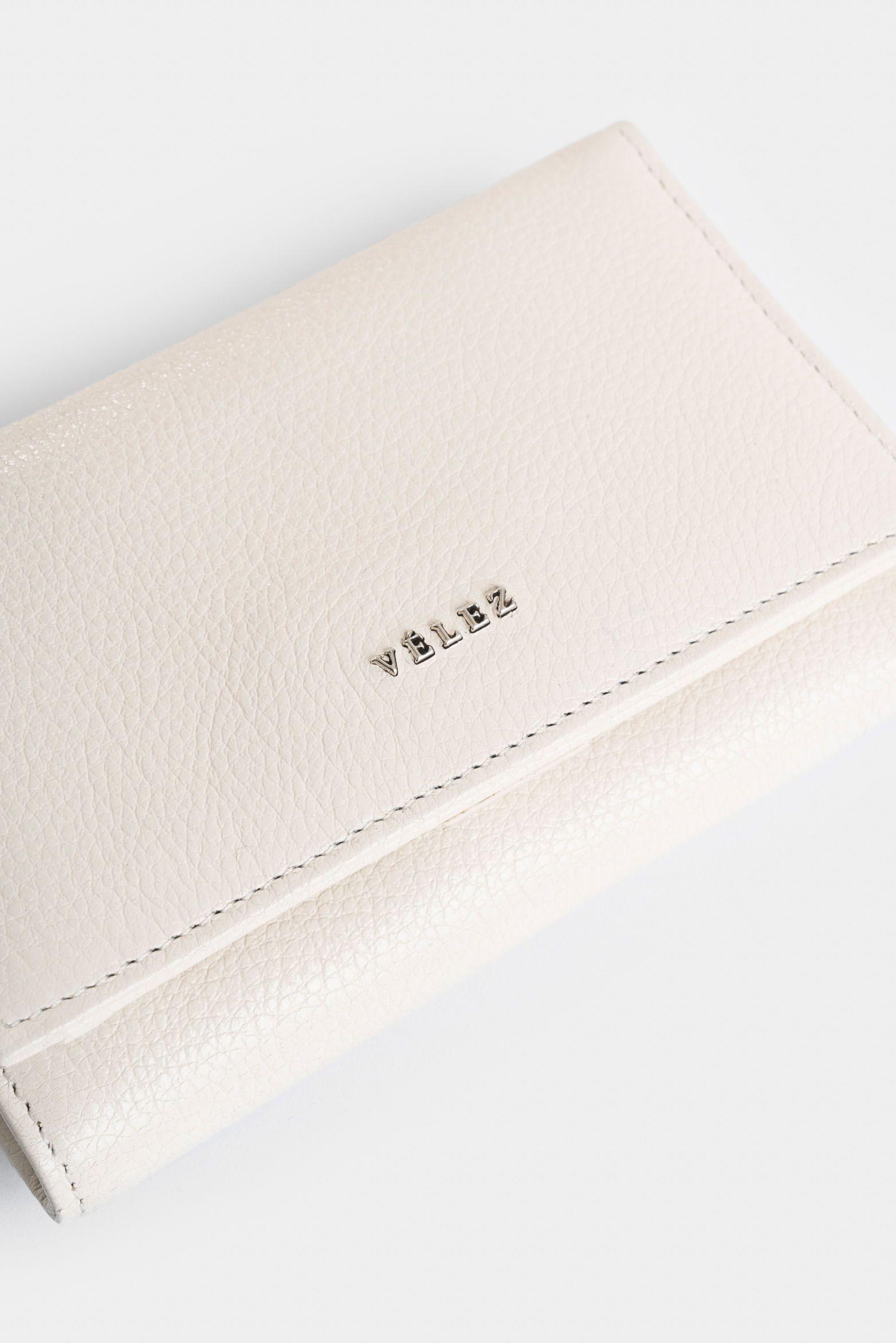 Billetera Real de cuero para mujer con monedero Blanco-3