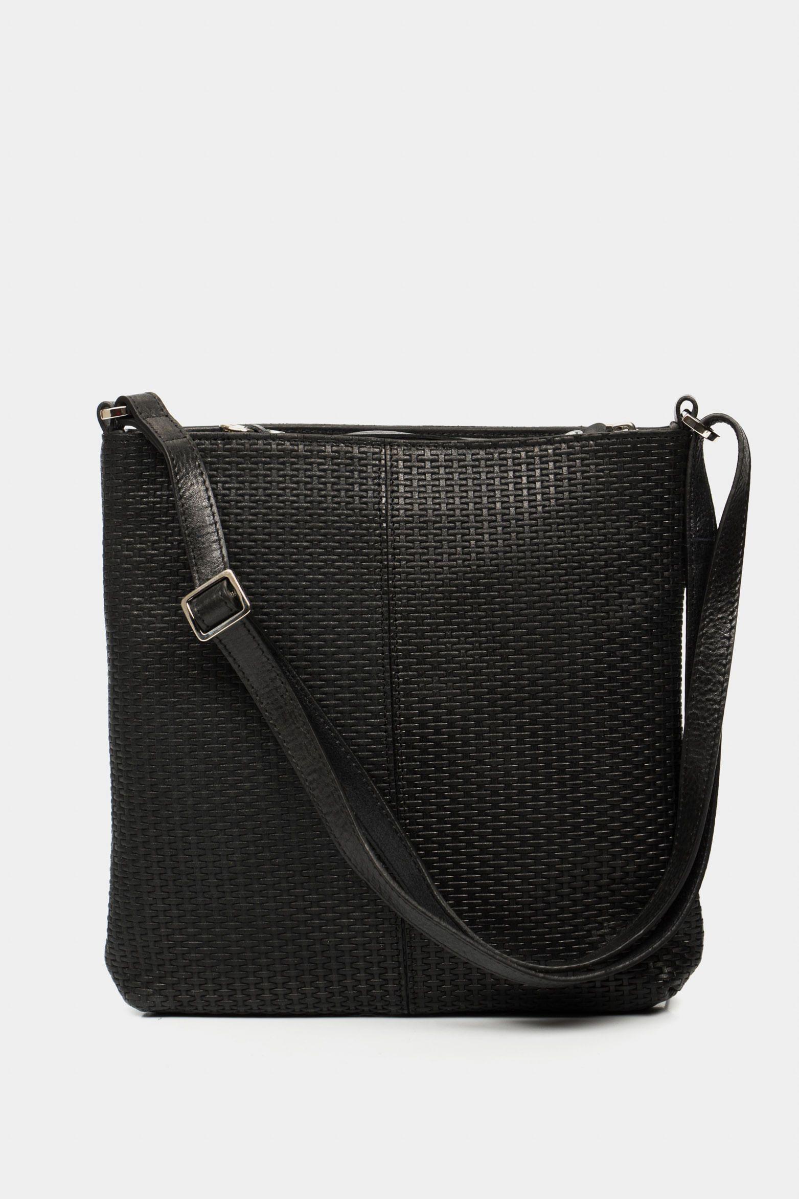 Manos libres basic de cuero para mujer grabado placa tejido negro-3