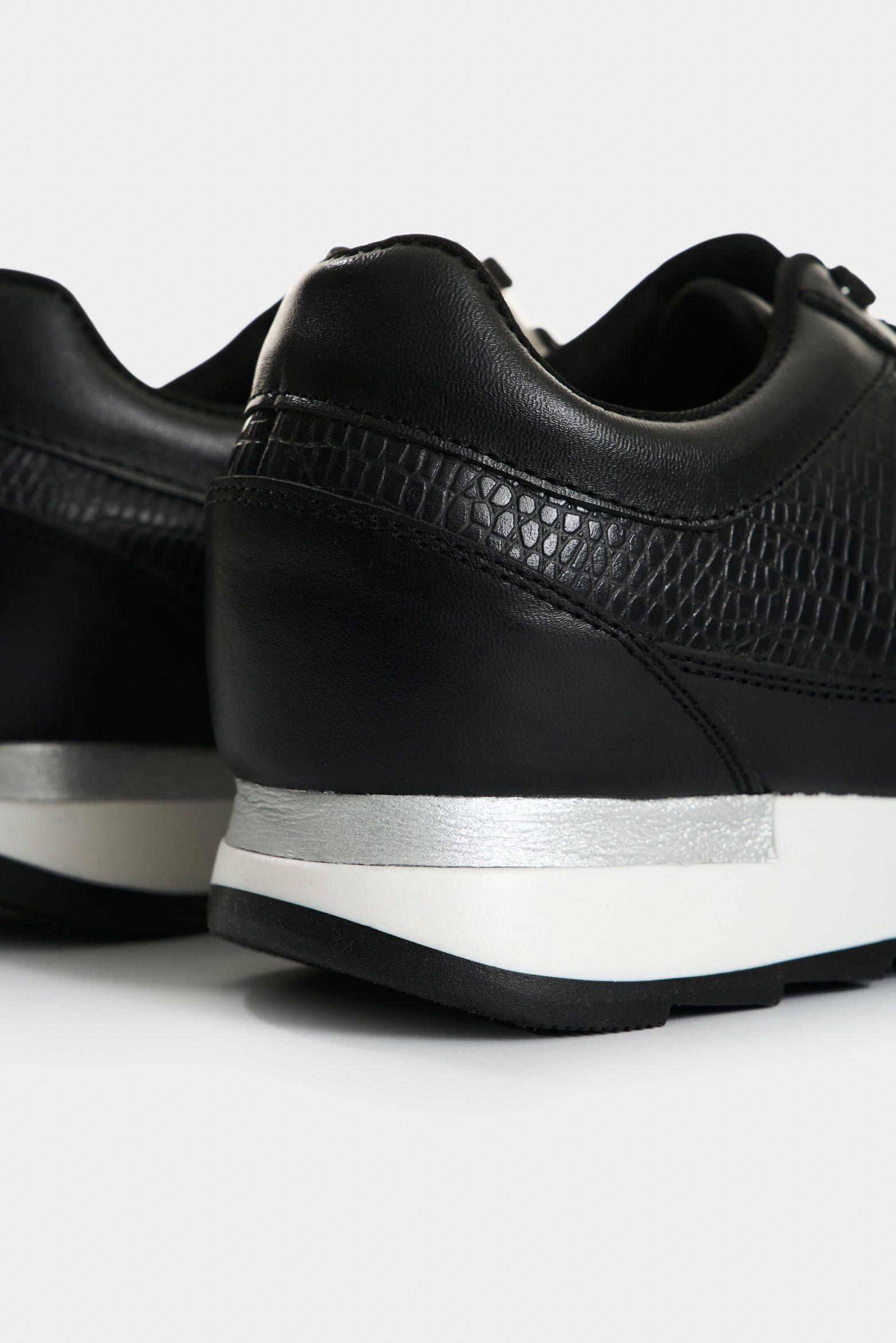 Vélez Zapatillas Cuero Detalle Grabado Mujer Tropical2 Negro-4