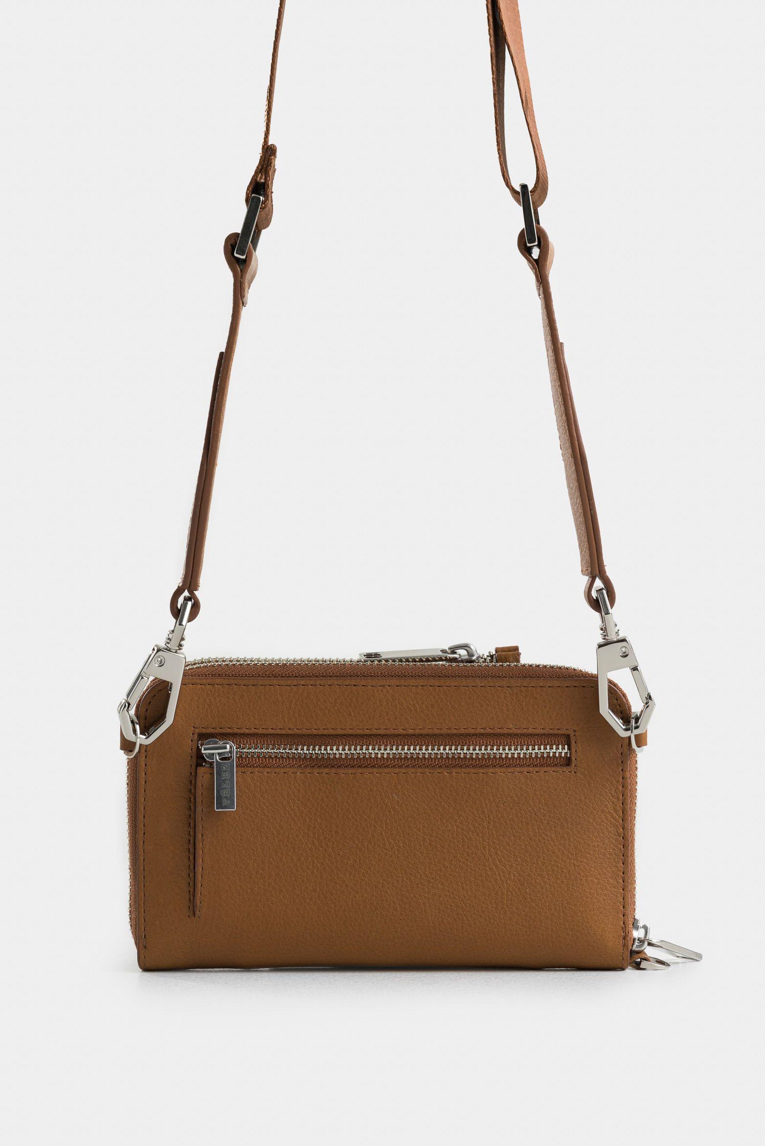 Porta chequera Ibiza de cuero para mujer multifunción miel-2