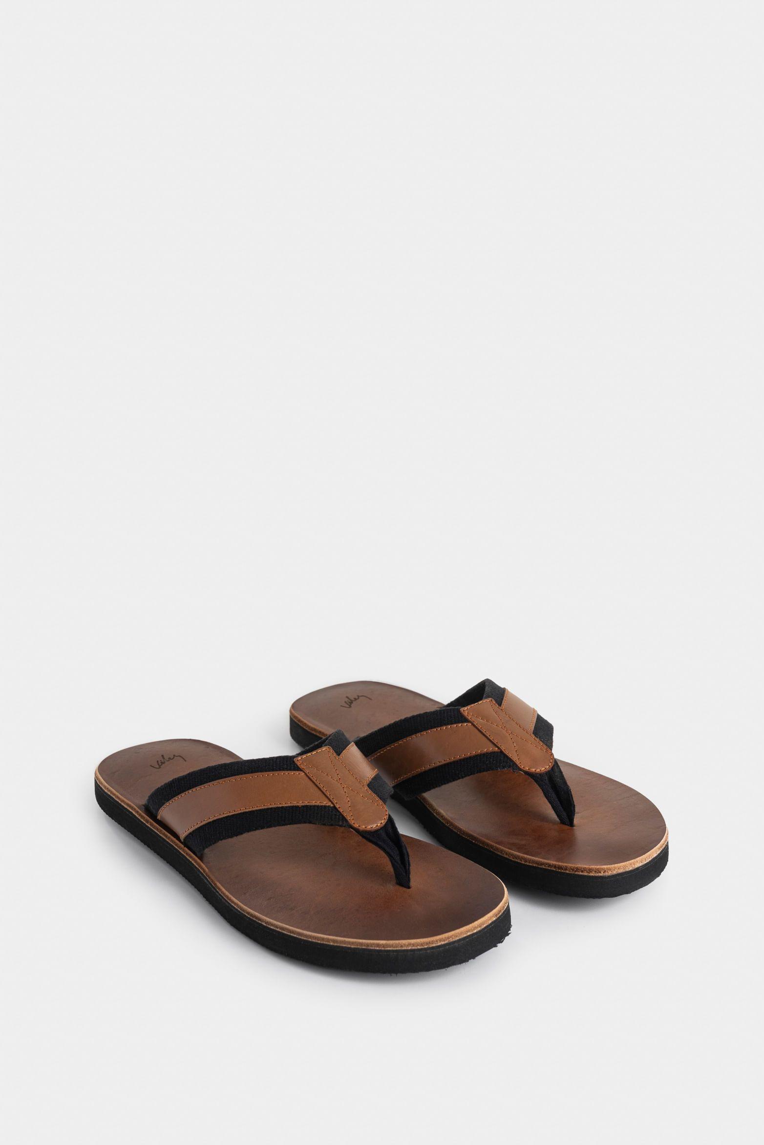 Vélez Sandalia Plana Alfil 2 Cuero Hombre Reata Miel-1