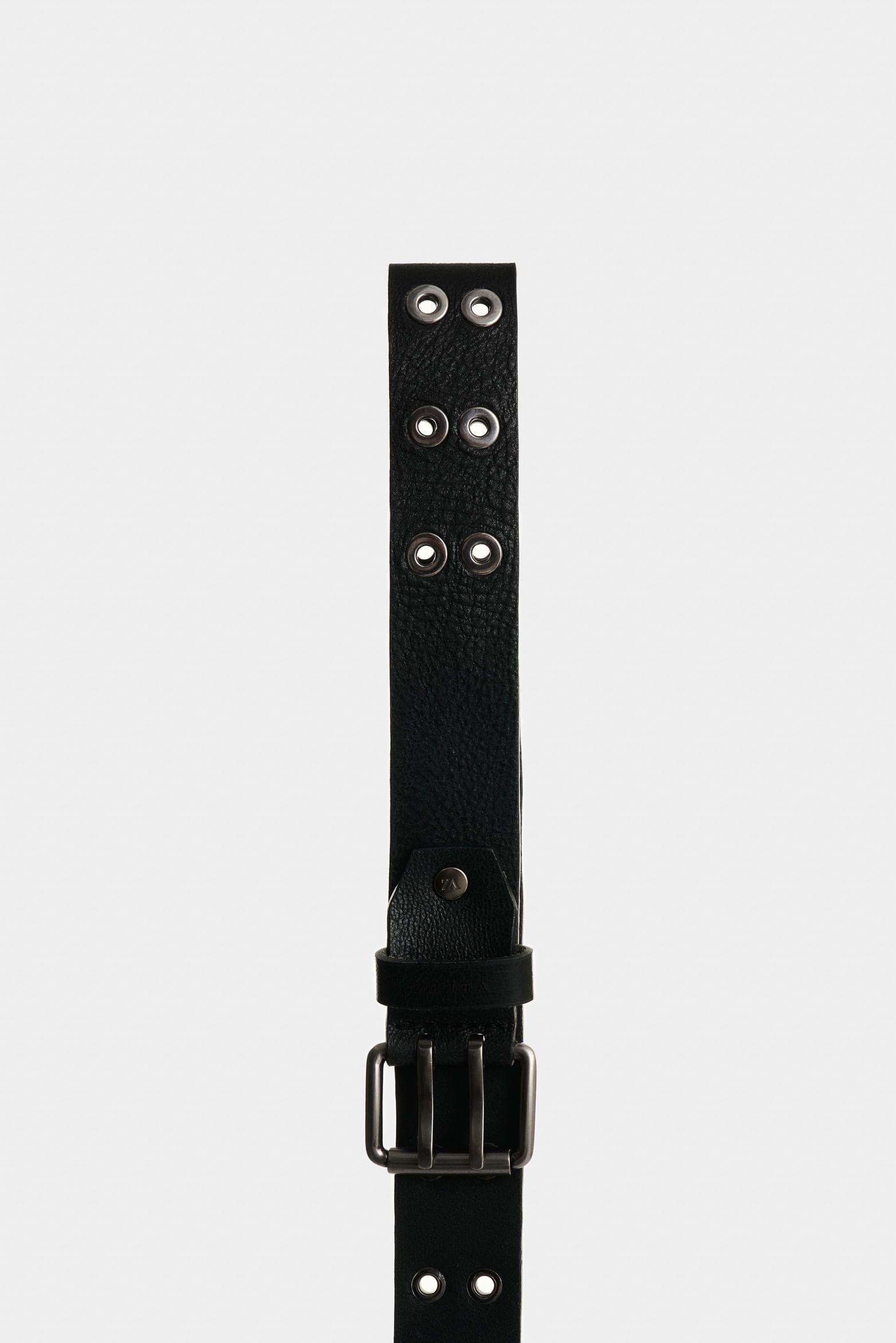 Vélez Cinturón Unifaz Lumen Cuero Mujer Ojaletes Negro-1