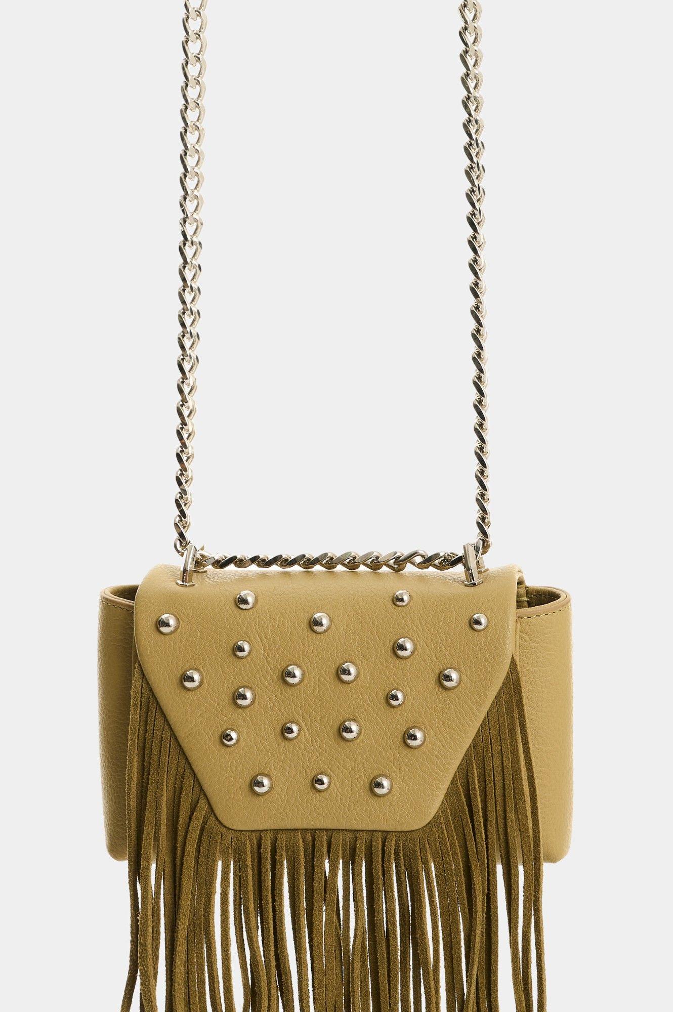 Vélez Bandolera Mini Lili De Cuero Con Flecos Para Mujer-1