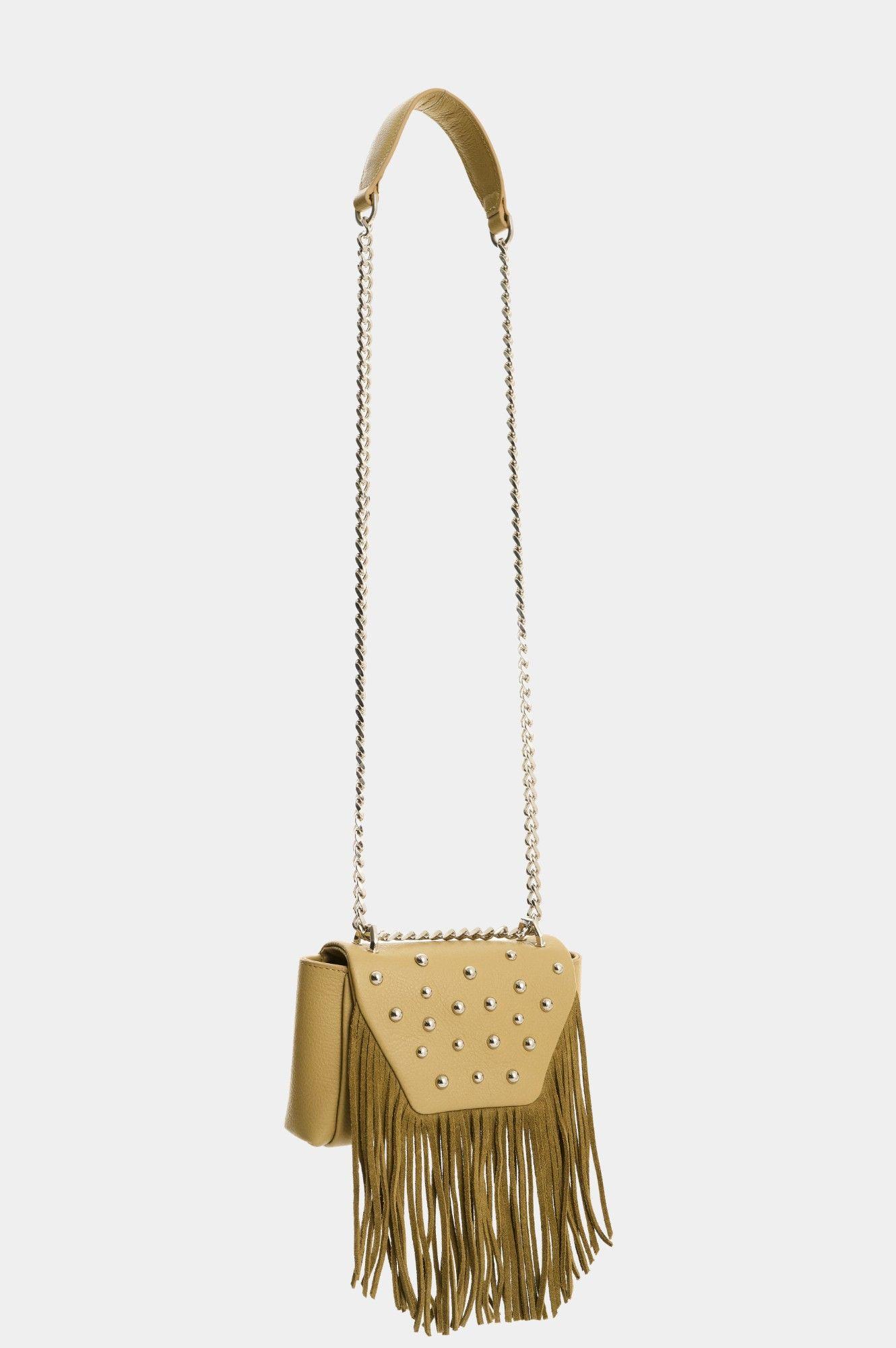 Vélez Bandolera Mini Lili De Cuero Con Flecos Para Mujer-2