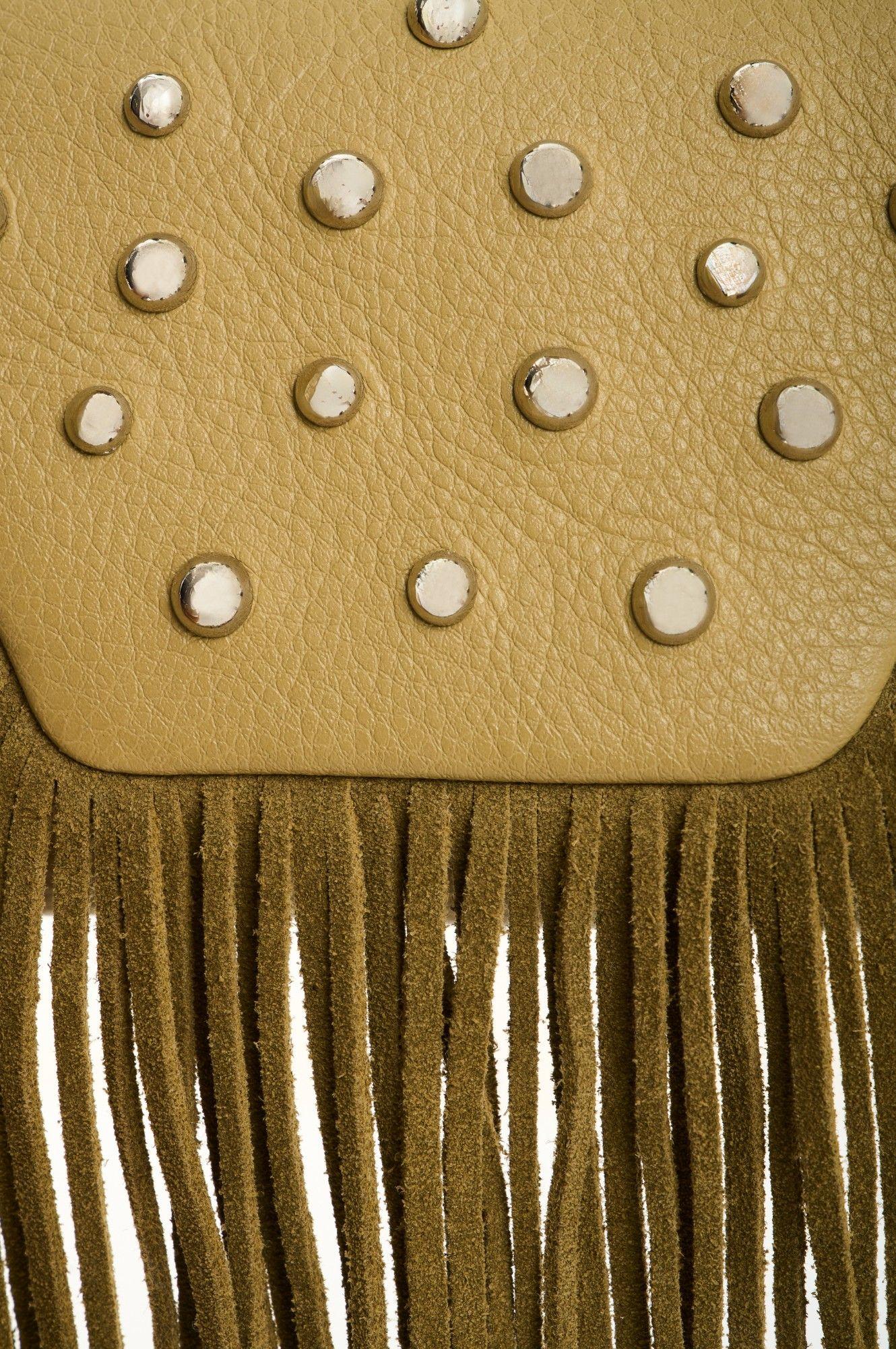 Vélez Bandolera Mini Lili De Cuero Con Flecos Para Mujer-7