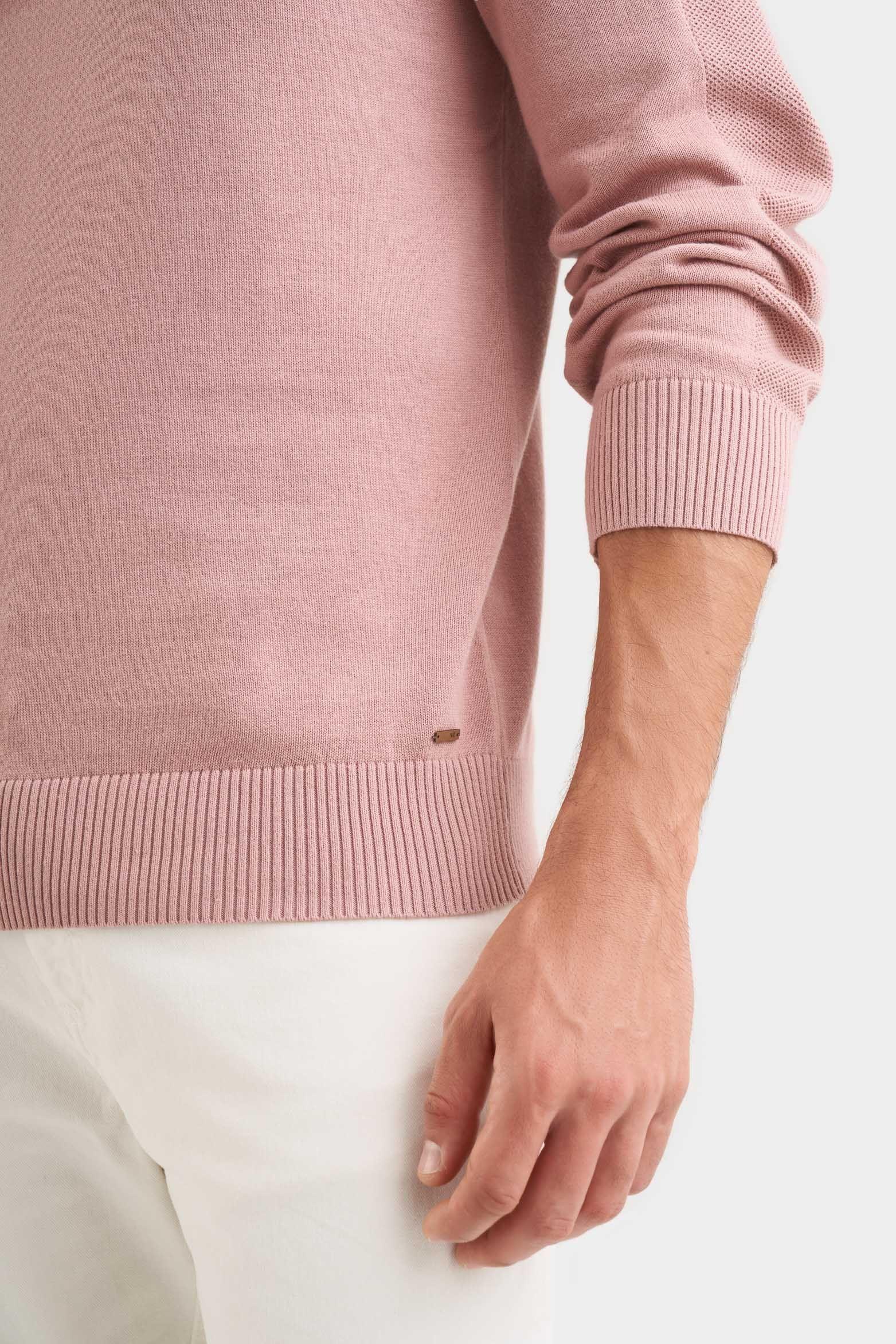 Sweater tejido en algodón para hombre manga ranglan Rosado-3