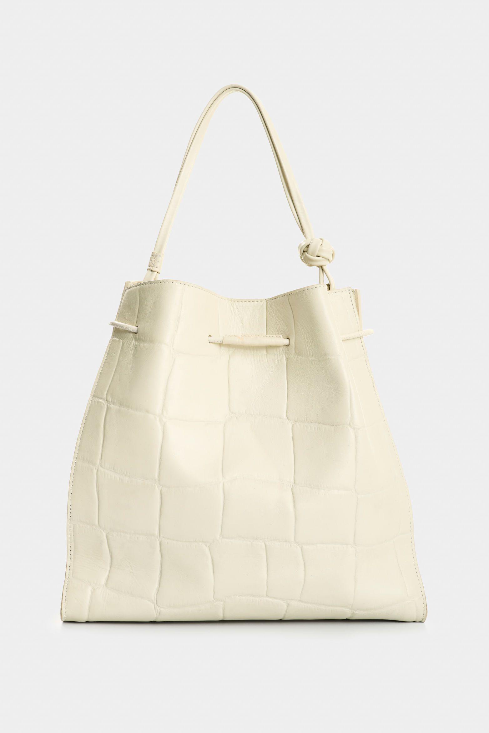 Vélez Shopping De Cuero Grabado  Mujer Aromia Blanco-2