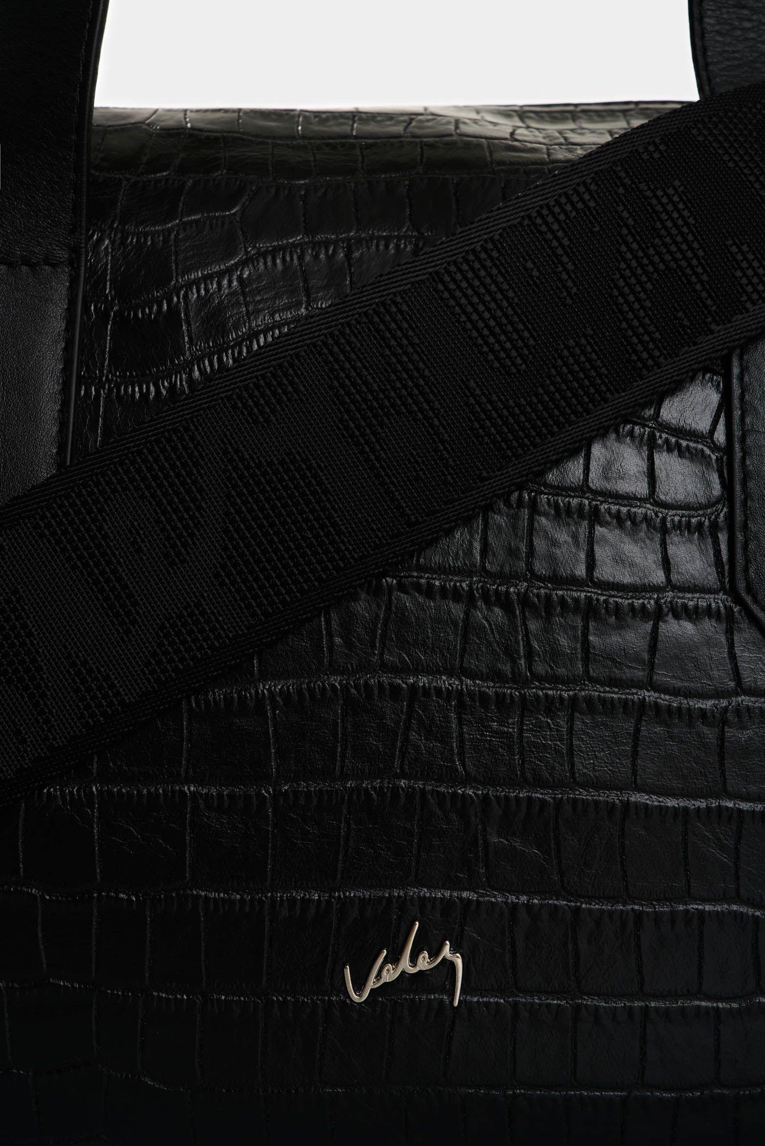 Bowling Nómada de cuero para mujer grabado Negro-3