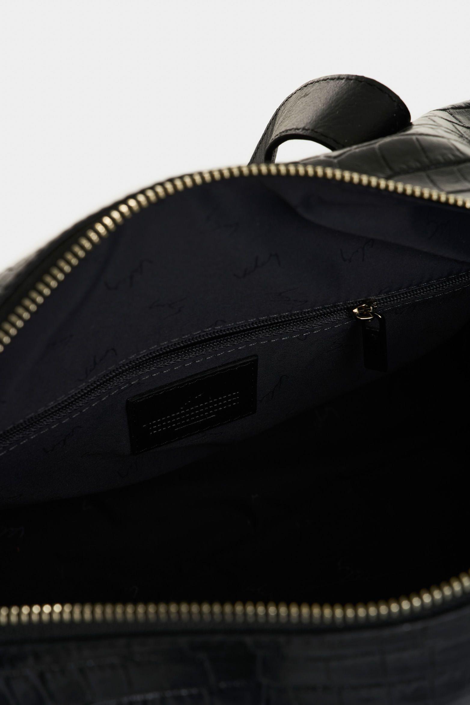 Bowling Nómada de cuero para mujer grabado Negro-4