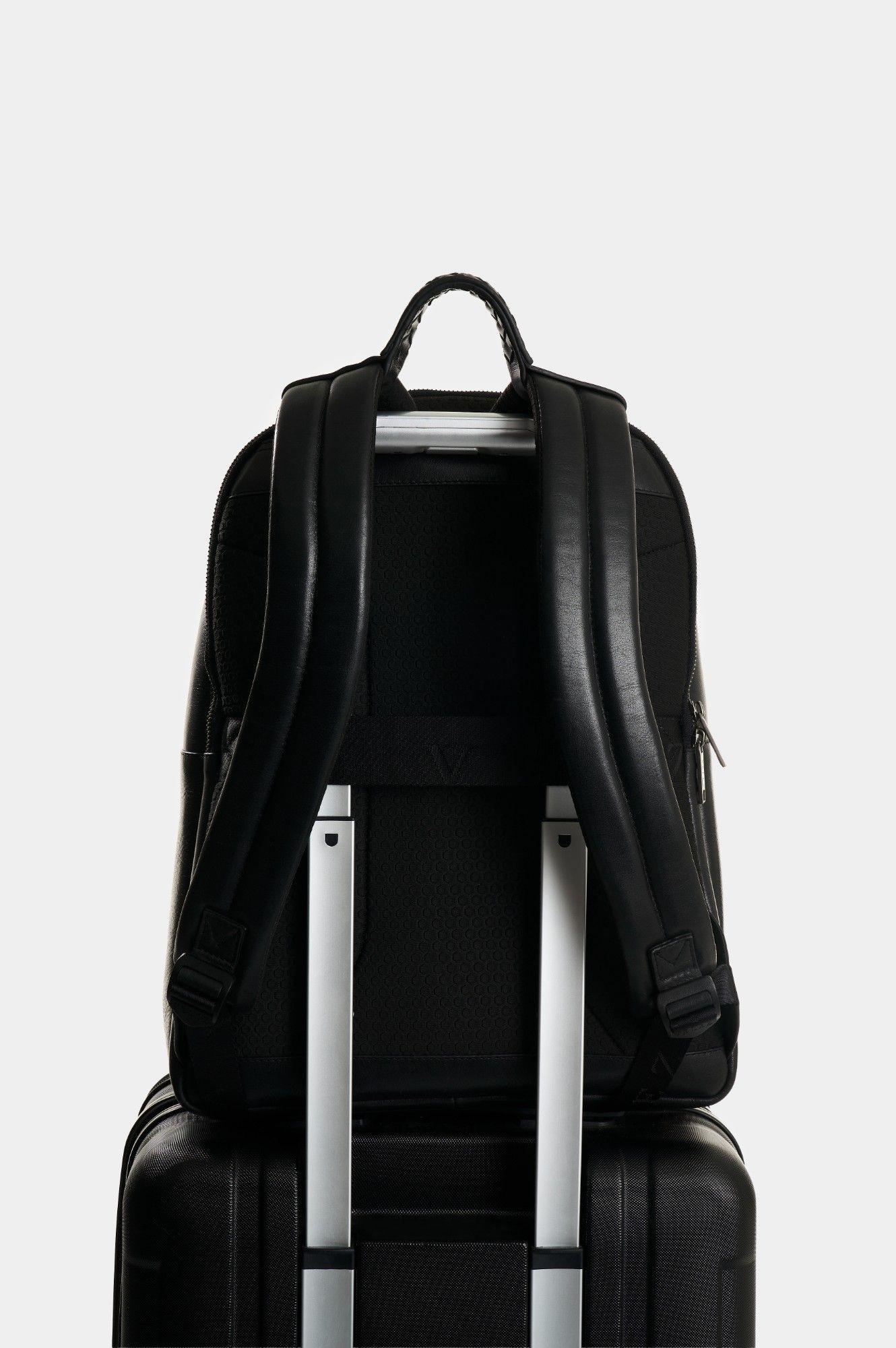 Vélez Mochila De Cuero Para Hombre Ocean Monogram Negro-2