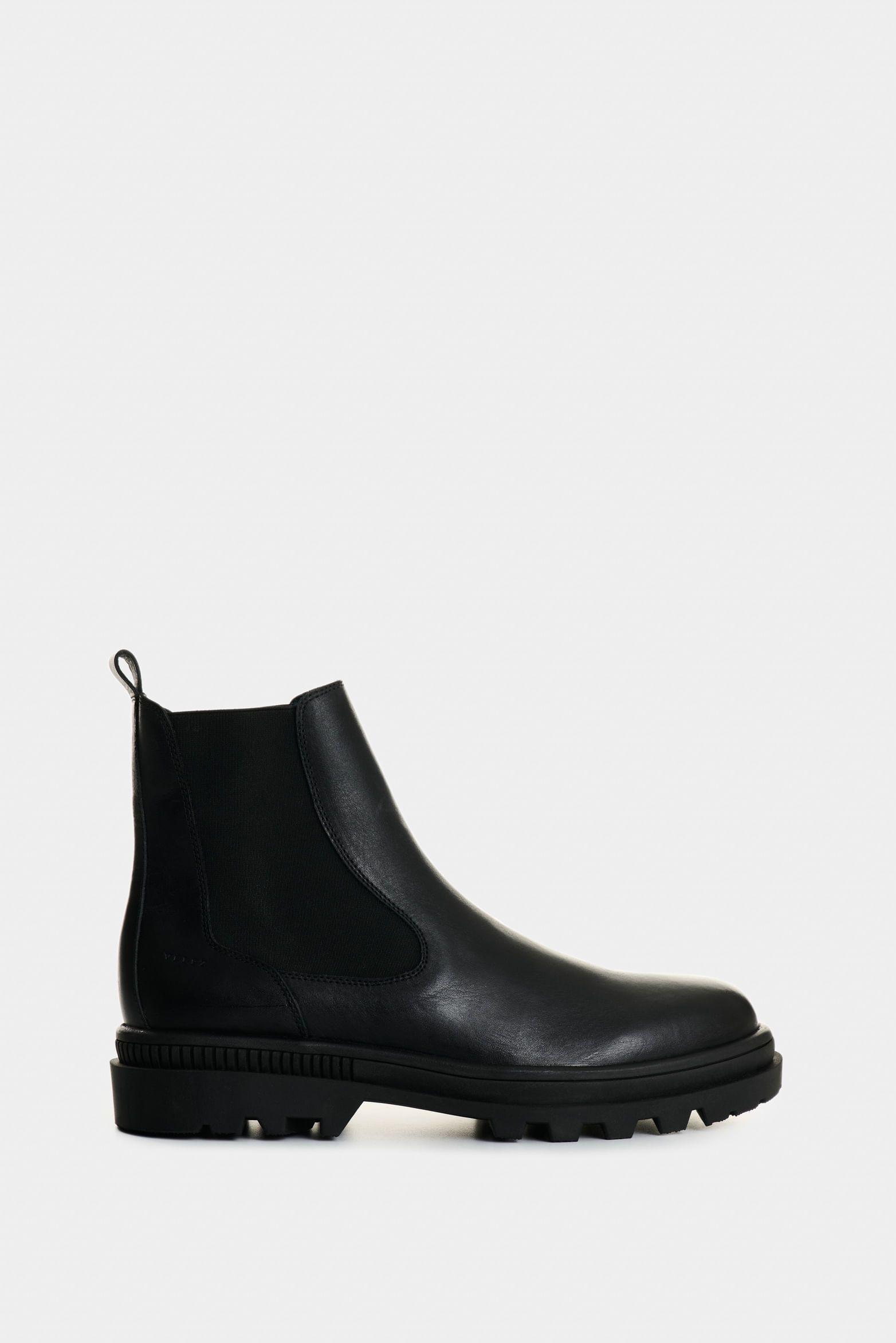 Vélez Botas Dune De Cuero Para Hombre Silueta Chelsea Negro-0