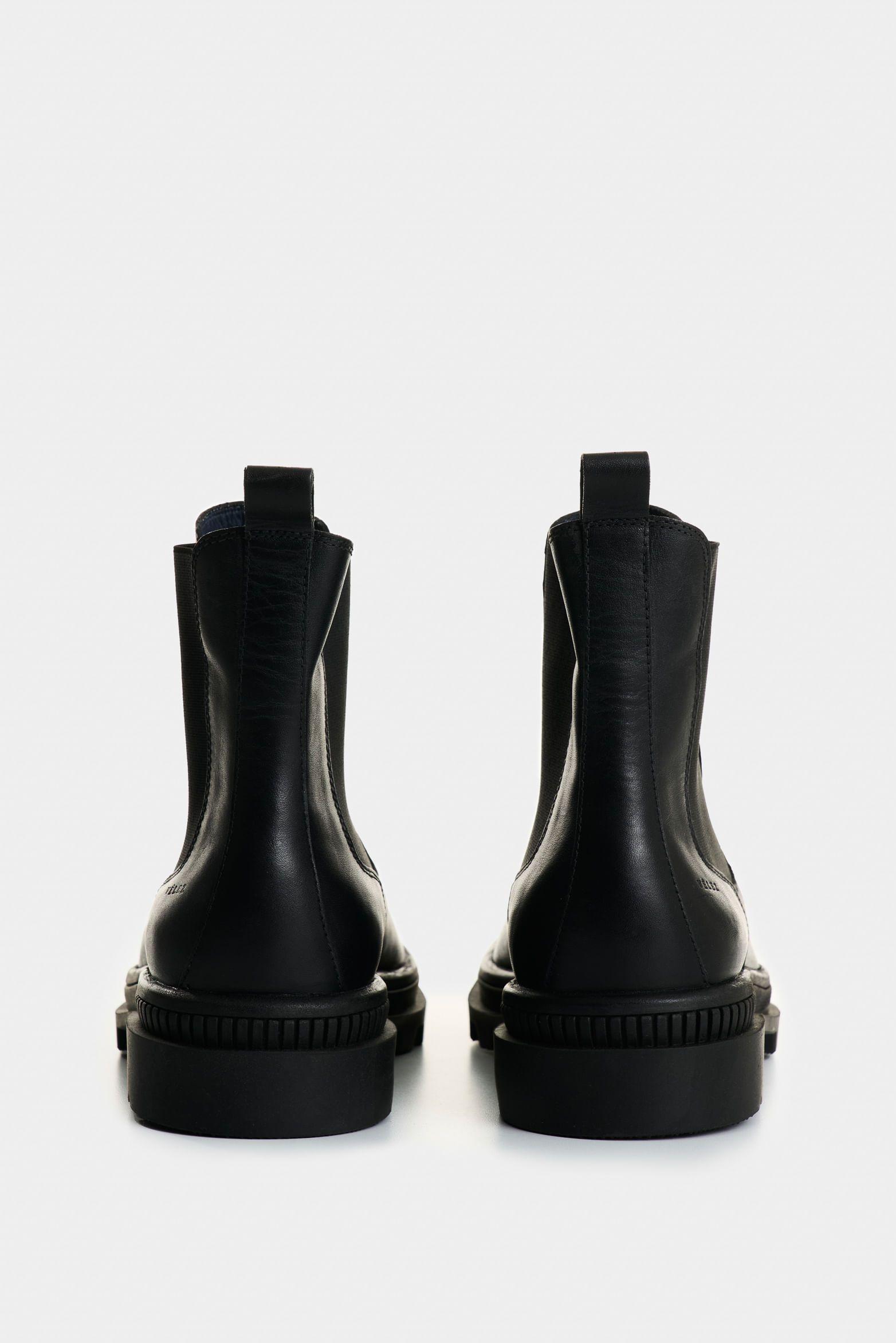 Vélez Botas Dune De Cuero Para Hombre Silueta Chelsea Negro-2