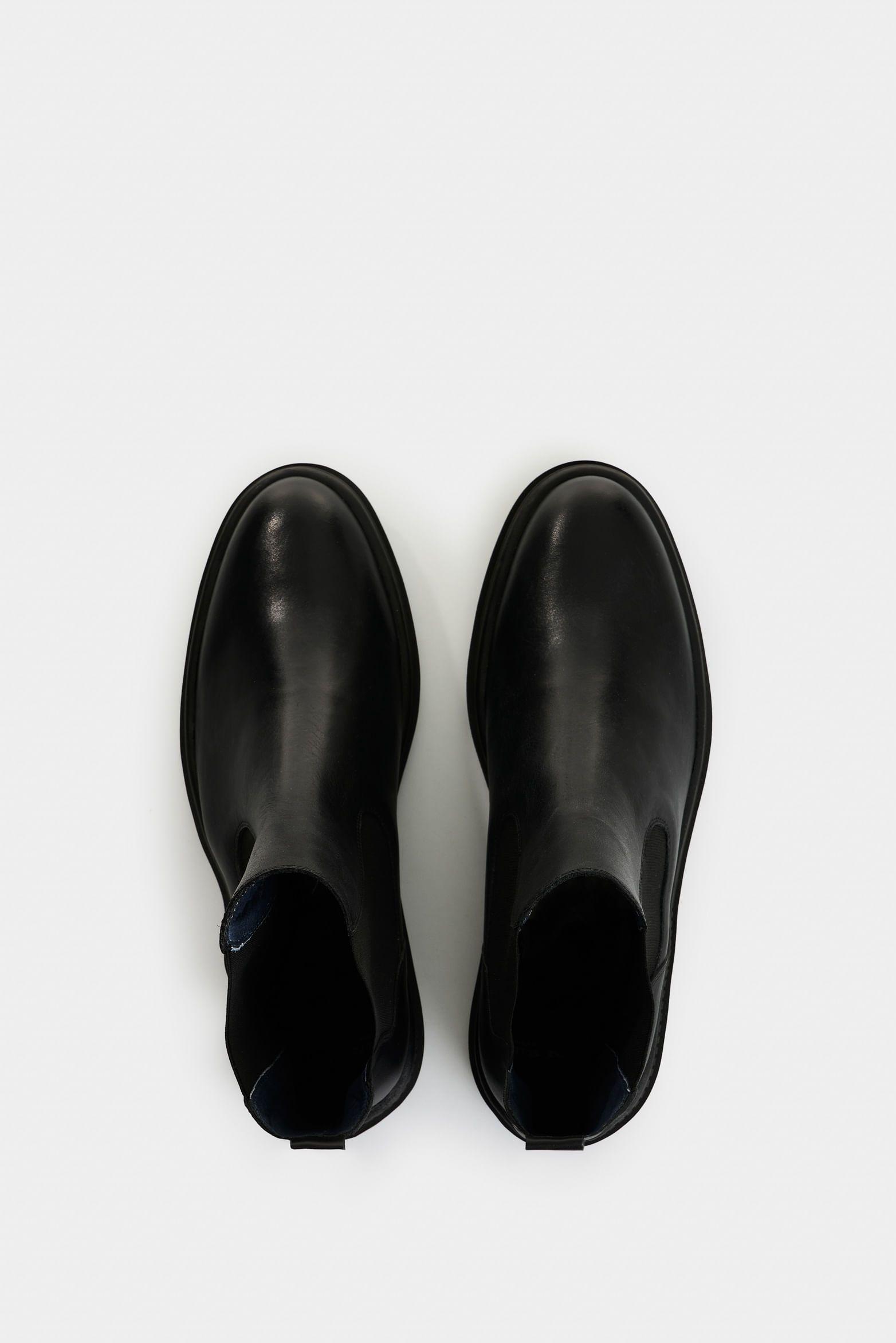 Vélez Botas Dune De Cuero Para Hombre Silueta Chelsea Negro-3