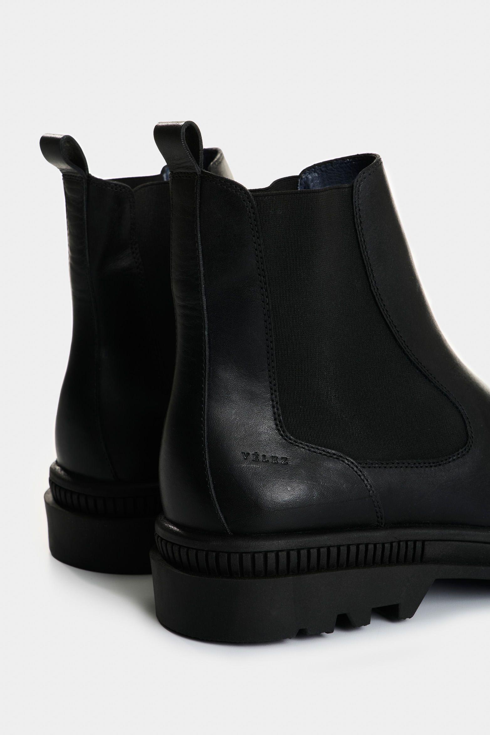 Vélez Botas Dune De Cuero Para Hombre Silueta Chelsea Negro-4