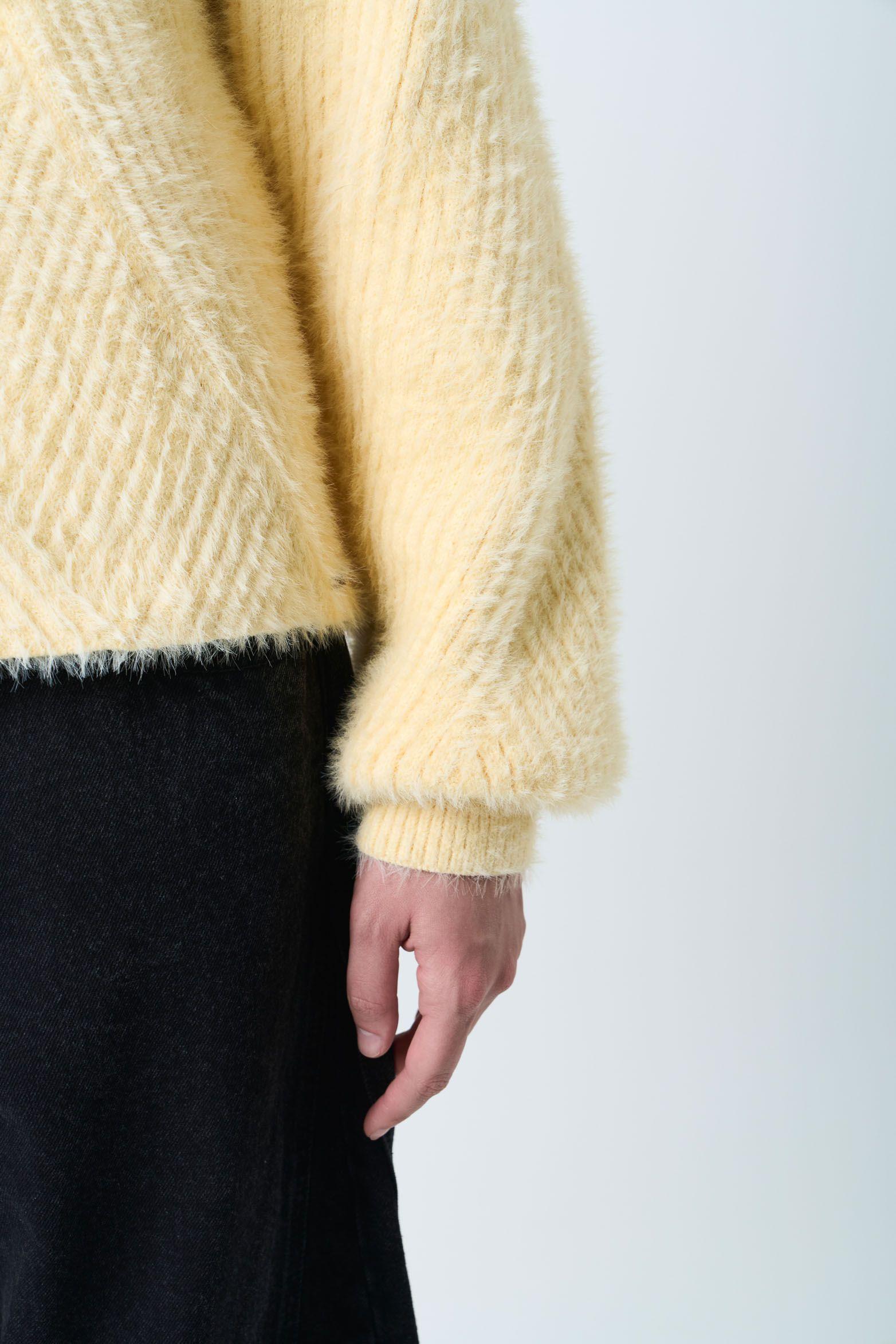 Vélez Sweater Liora Para Mujer Acanalado Asimétrico Amarillo-6