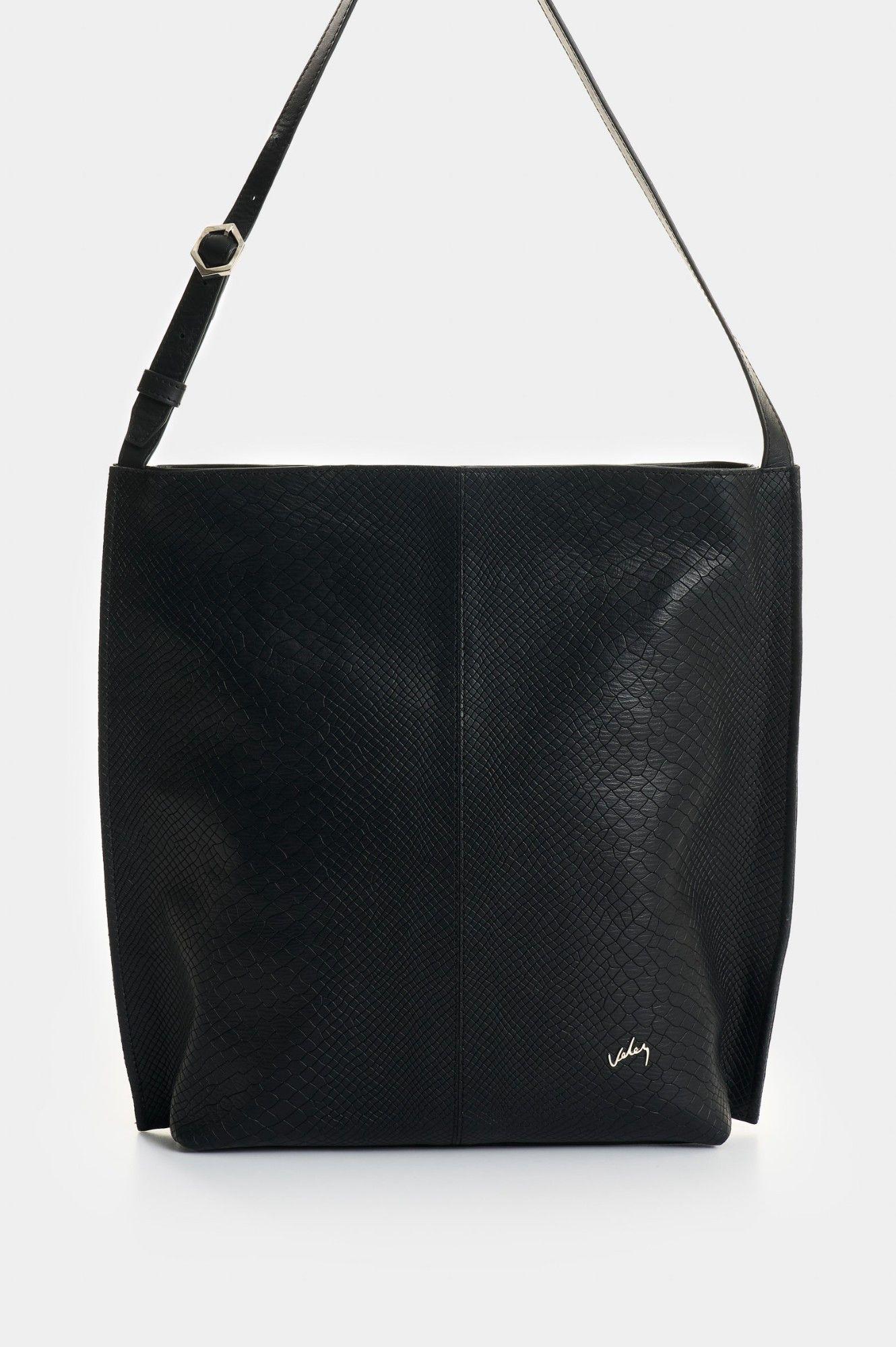 Vélez Cartera Bolso Cuero Grabado Mujer Calafate 2 Negro-0