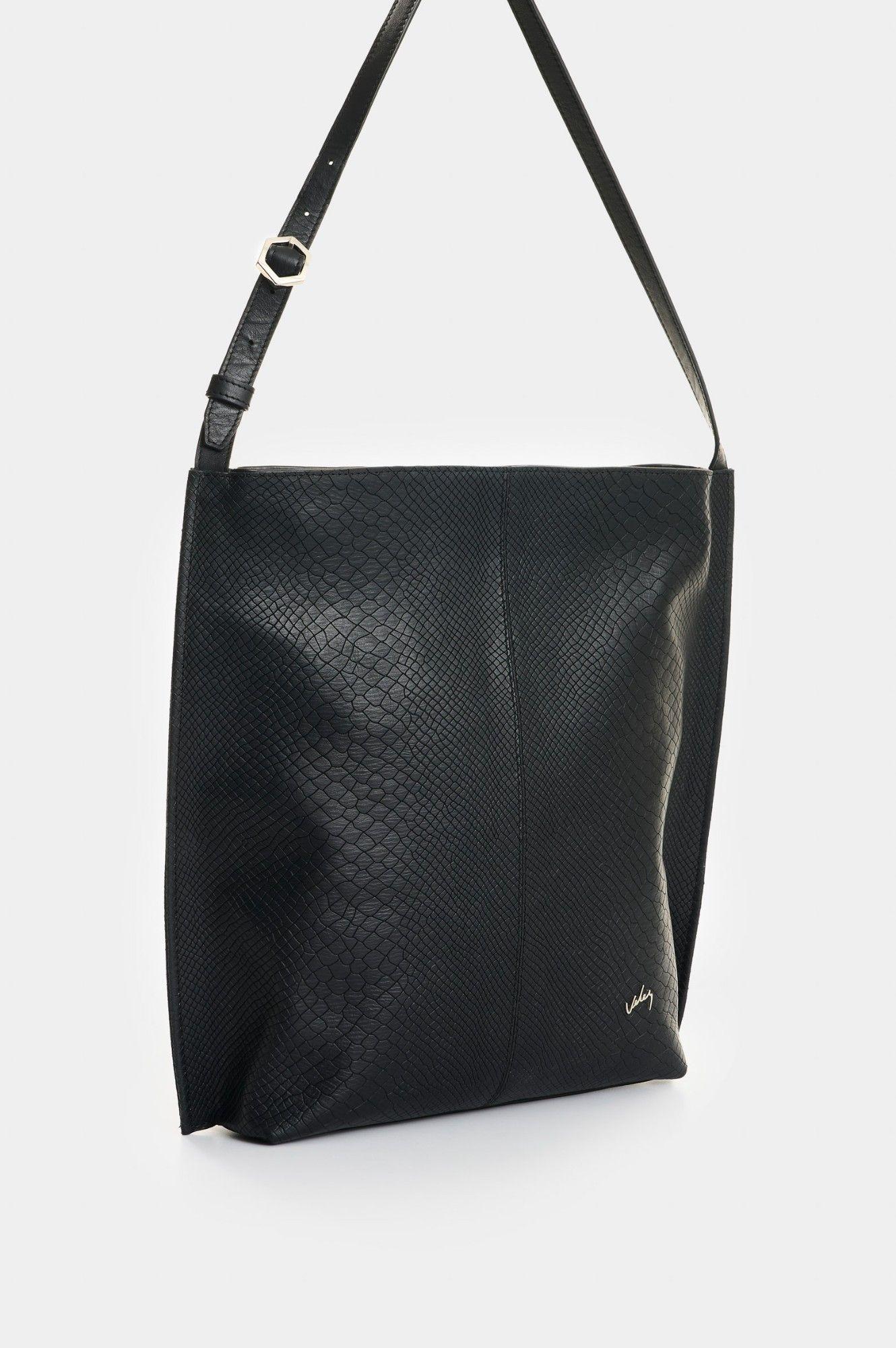 Vélez Cartera Bolso Cuero Grabado Mujer Calafate 2 Negro-1