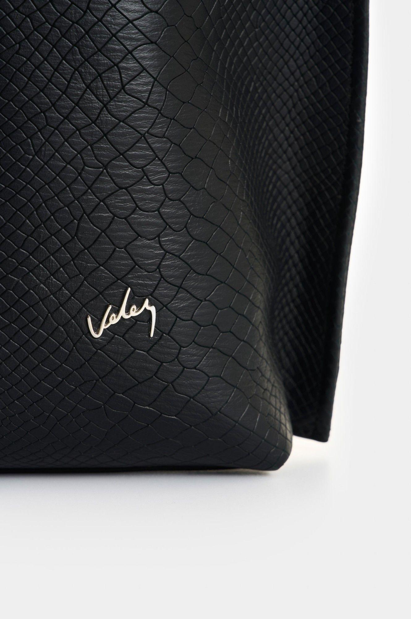 Vélez Cartera Bolso Cuero Grabado Mujer Calafate 2 Negro-3