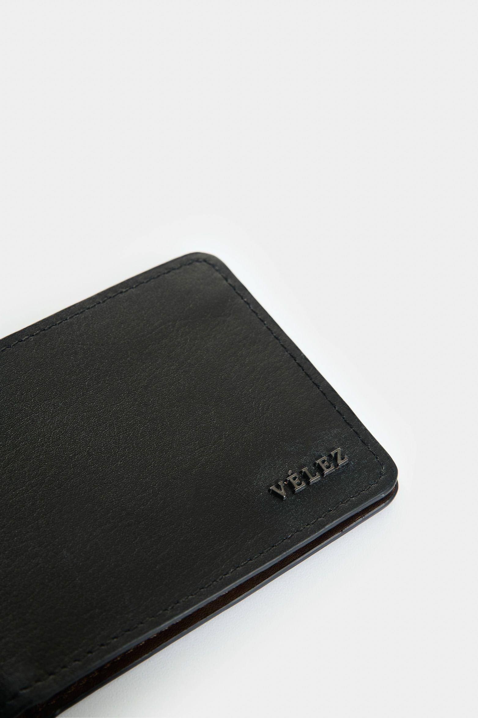 Vélez Billetera De Cuero Para Hombre Tessa Negro-3
