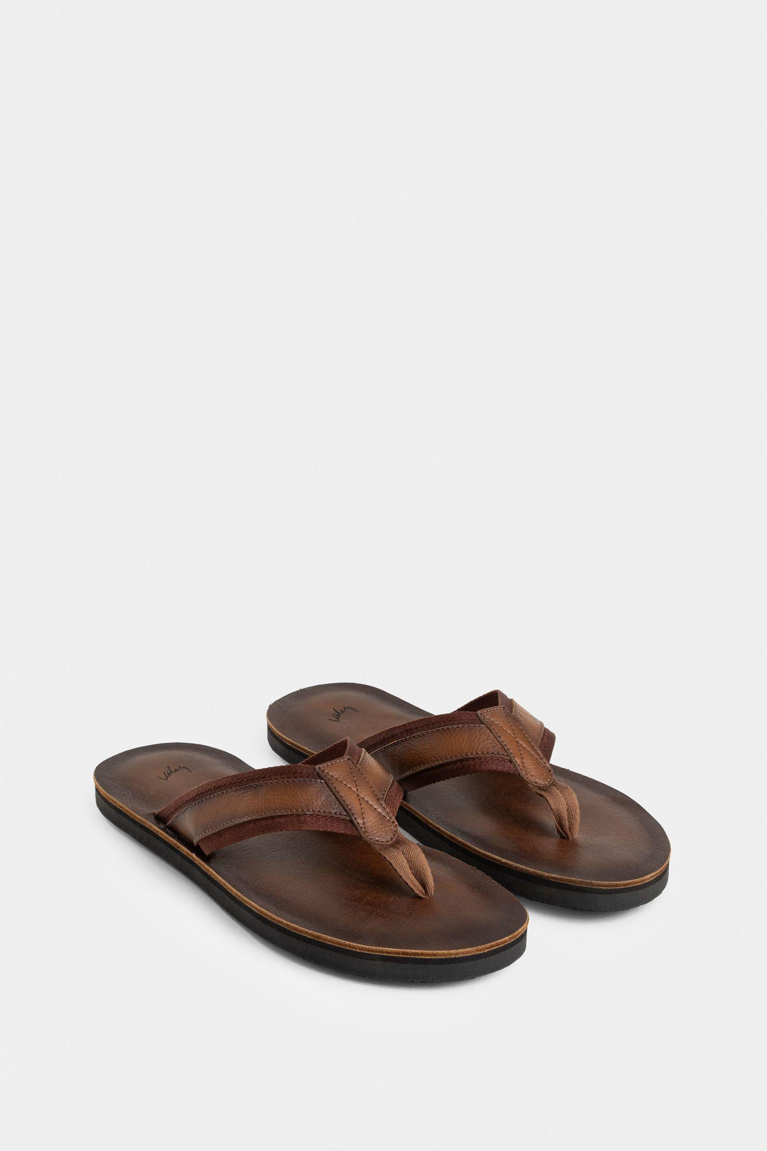 Vélez Sandalia Torino De Cuero  Hombre Tres Puntadas Miel-1