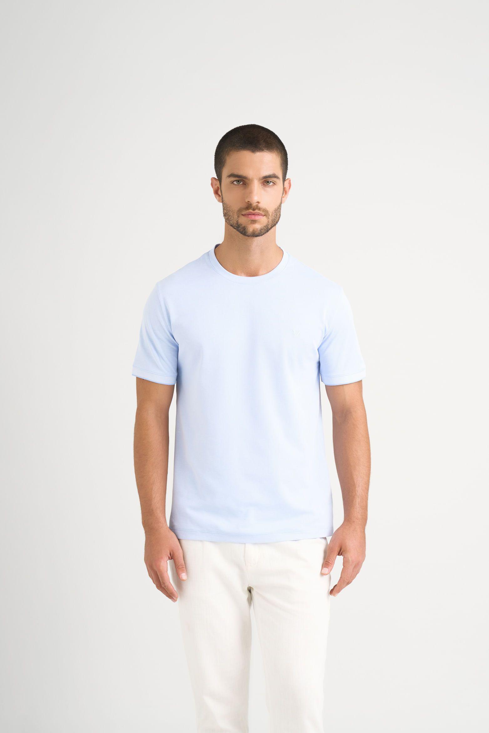 Camiseta micropima Arizona para hombre semi ajustada Azul Claro-0