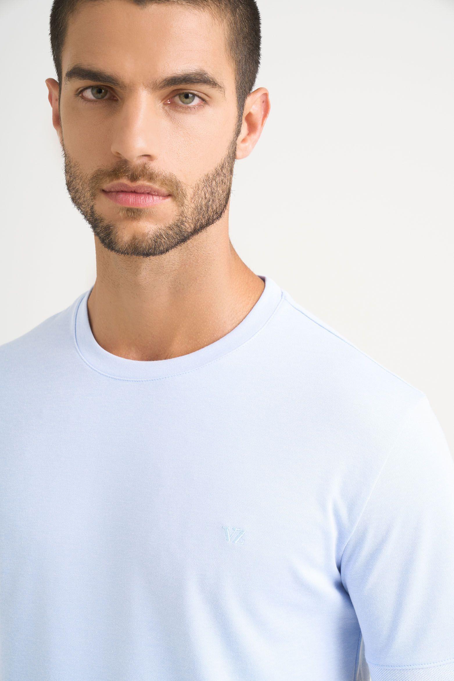 Camiseta micropima Arizona para hombre semi ajustada Azul Claro-2
