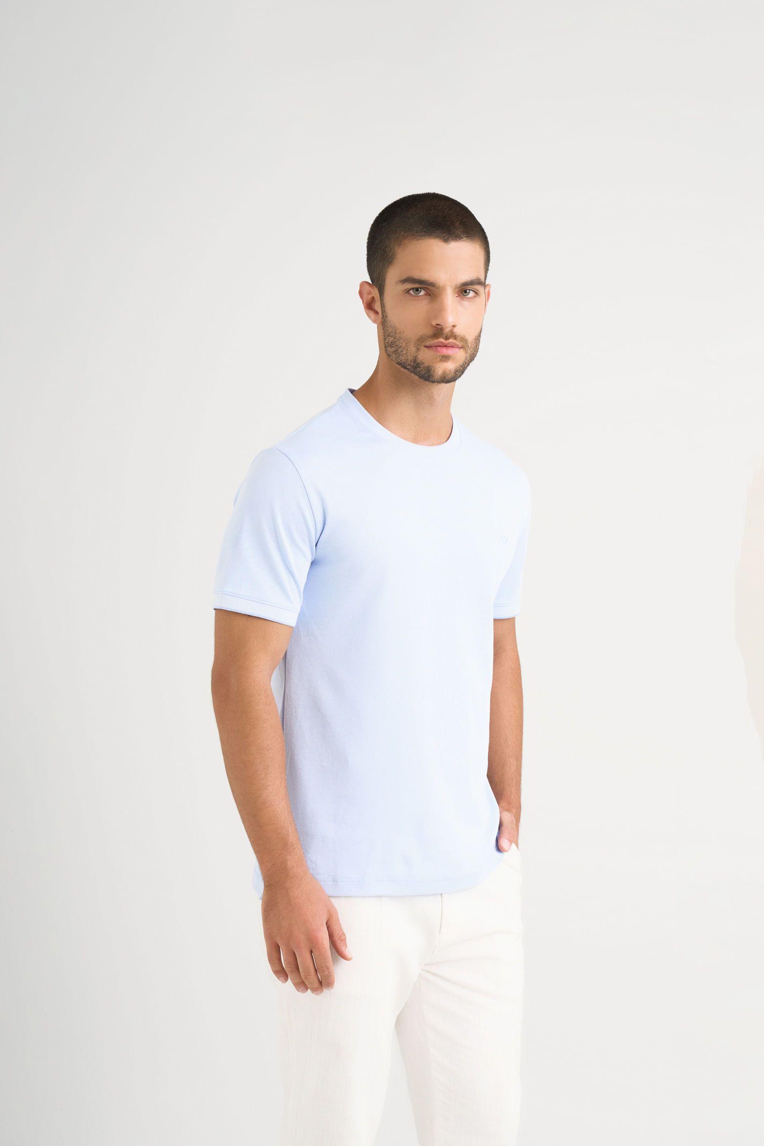 Camiseta micropima Arizona para hombre semi ajustada Azul Claro-3
