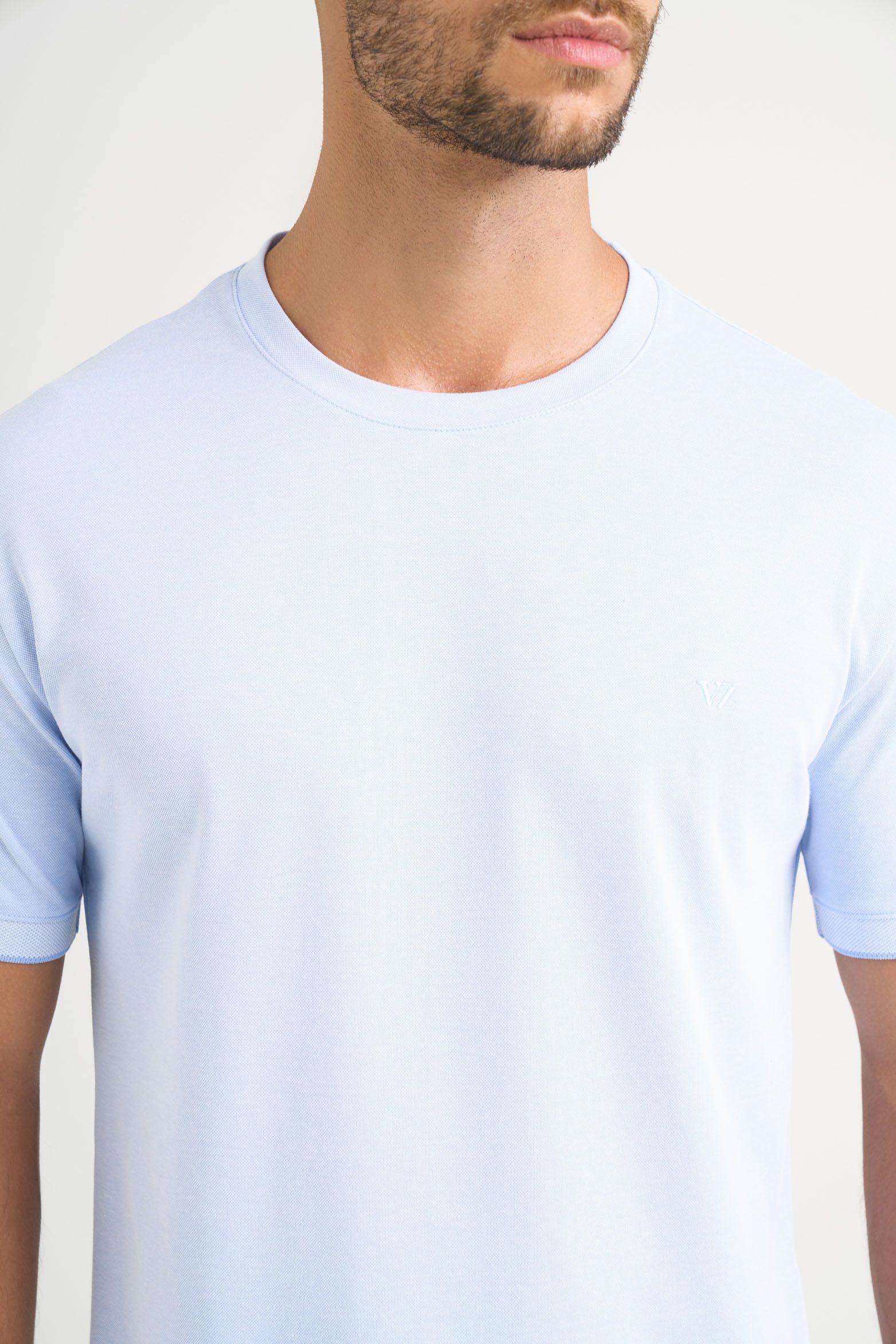 Camiseta micropima Arizona para hombre semi ajustada Azul Claro-4