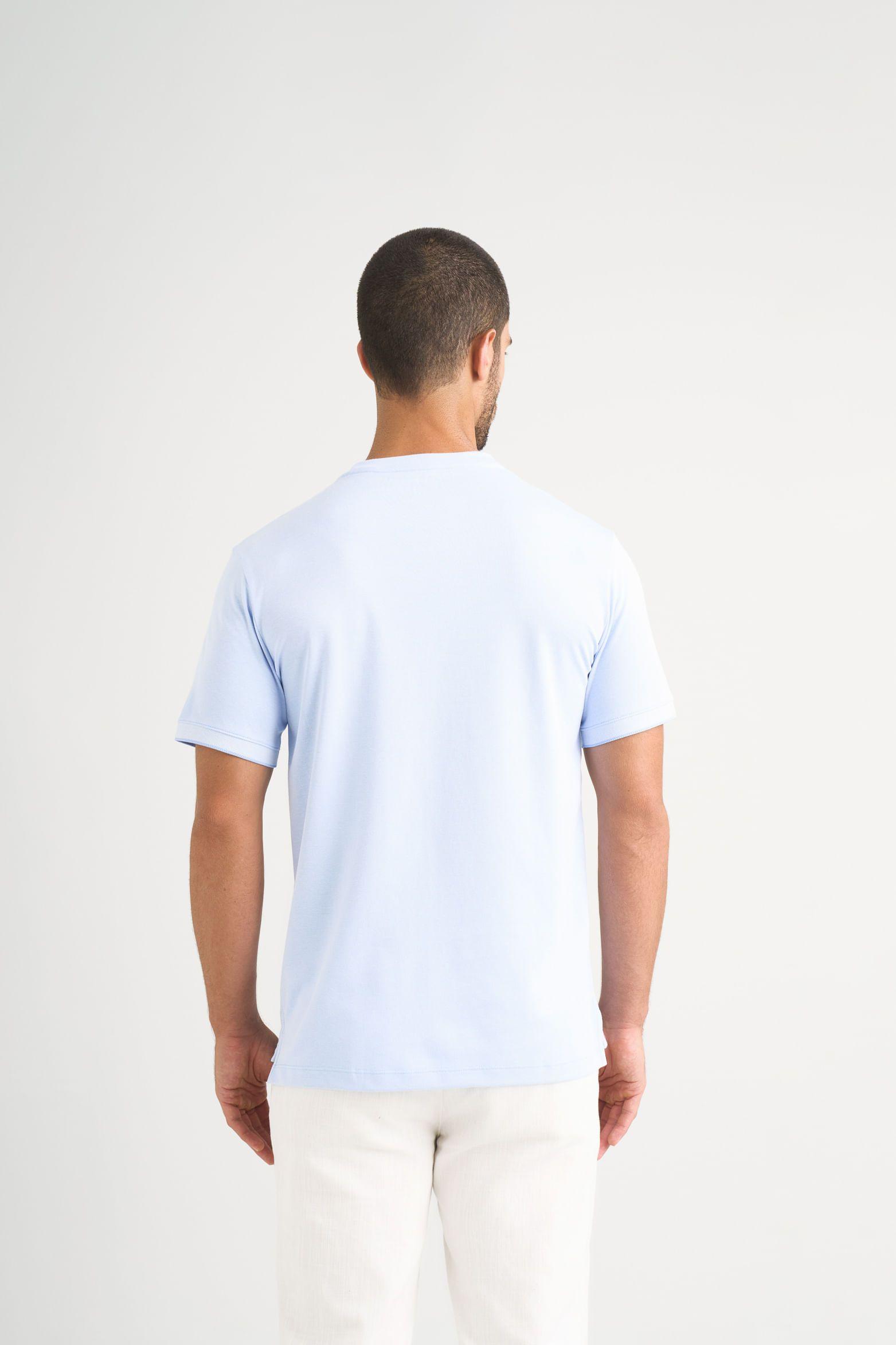 Camiseta micropima Arizona para hombre semi ajustada Azul Claro-5